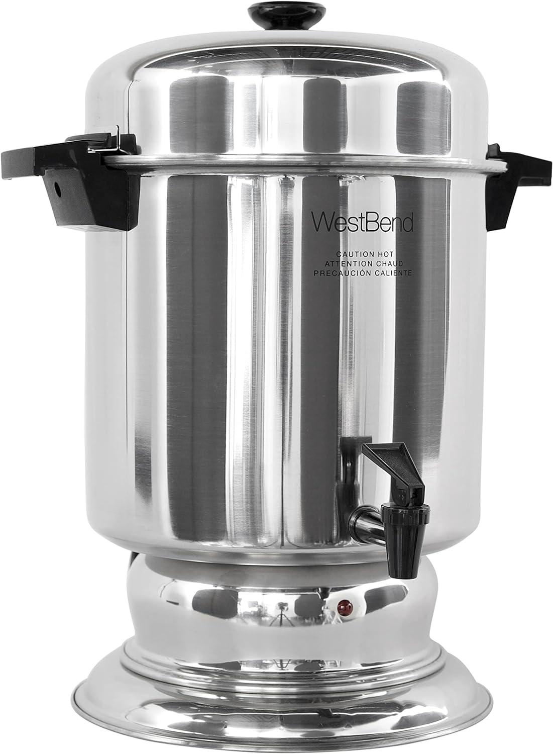 Polished Stainless Steel 55-Cup Commercial Coffee Percolator