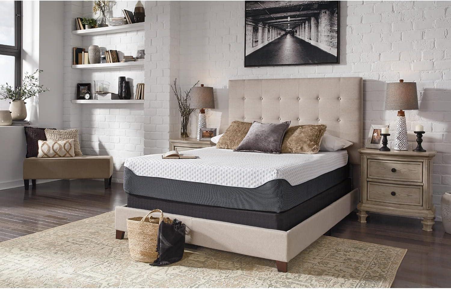 Contemporary White Twin Memory Foam Mattress with Cooling Technology