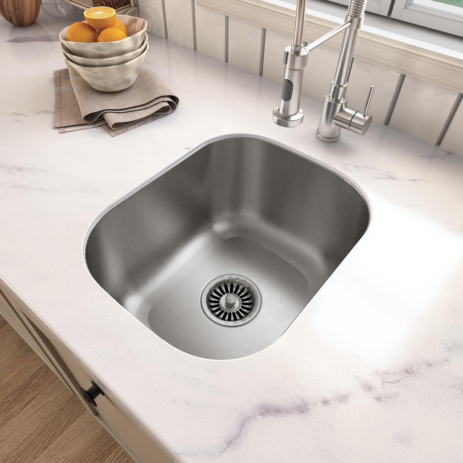 15'' L Undermount Single Bowl Stainless Steel Kitchen Sink