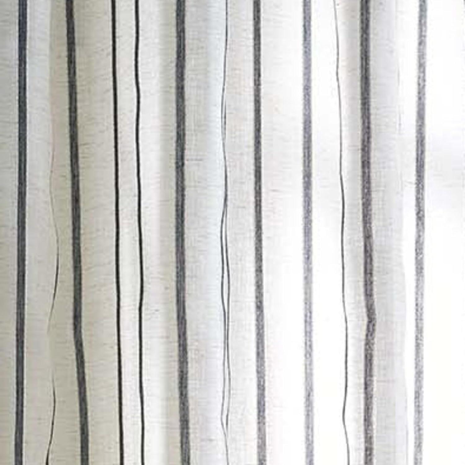 Laguna Striped Semi-Sheer Tab Top Curtain Panel Pair (Set of 2) (Set of 2)