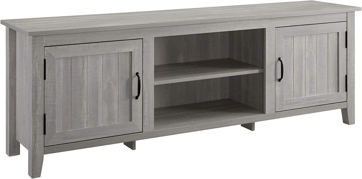 Walker Edison Simple Modern Wood TV Stand for TVs up to 78" in Stone Gray Finish