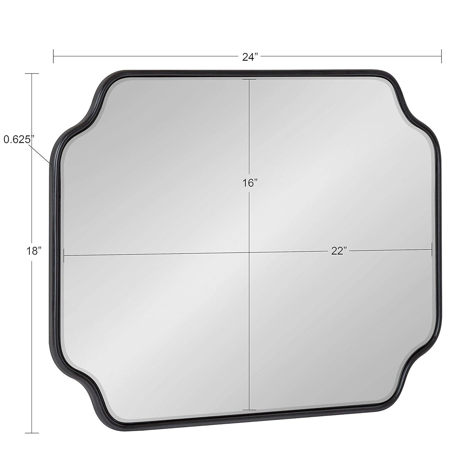 Kate and Laurel Plumley Glam Scalloped Wall Mirror, 18 x 24, Black, Transitional Mirror Wall Decor