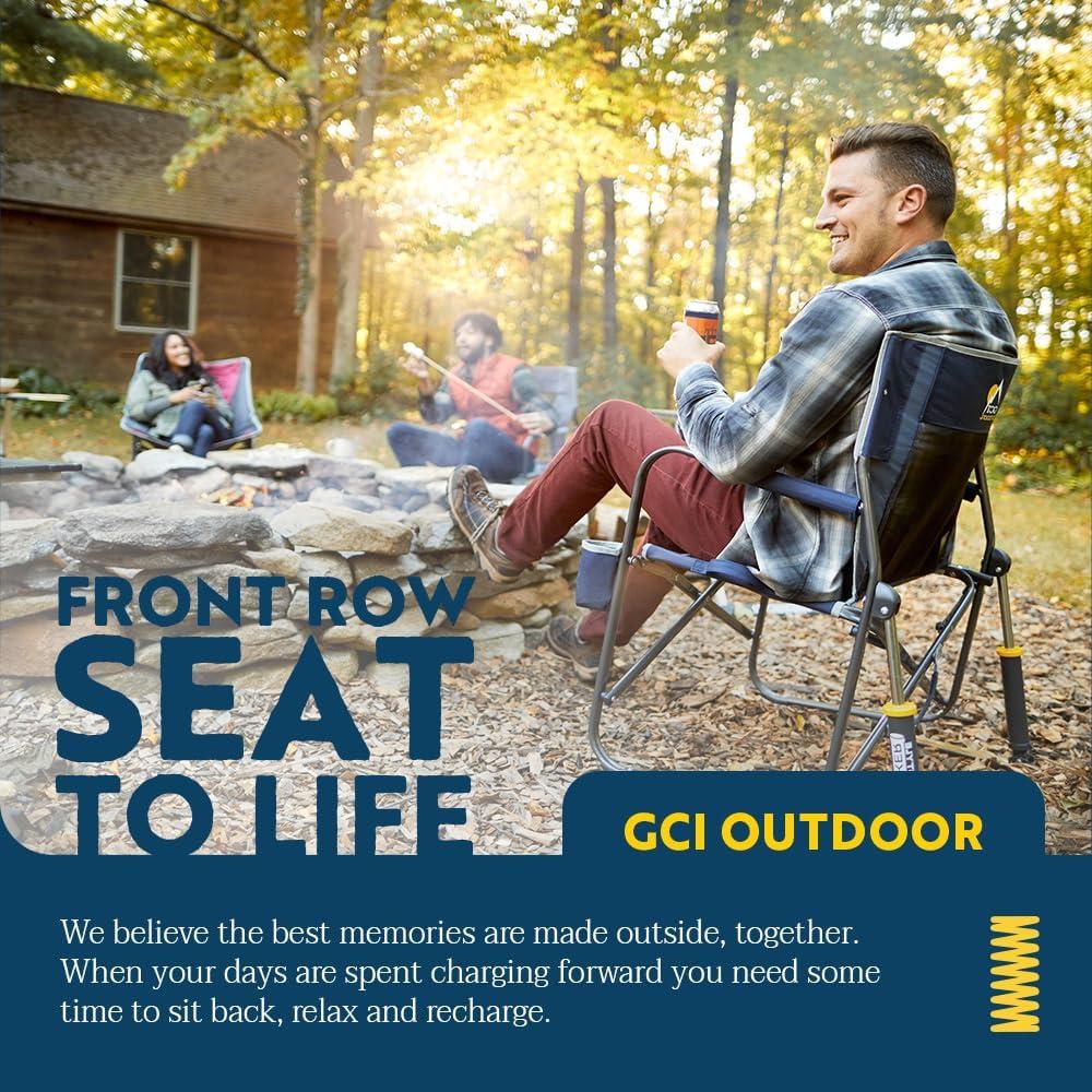 GCI Outdoor Freestyle Rocker Foldable Rocking Camp Chair, Cinnamon