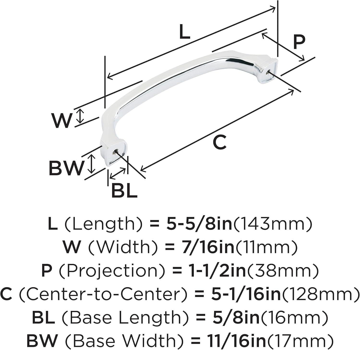 Amerock Revitalize 5-1/16 inch (128mm) Center-to-Center Polished Chrome Cabinet Pull