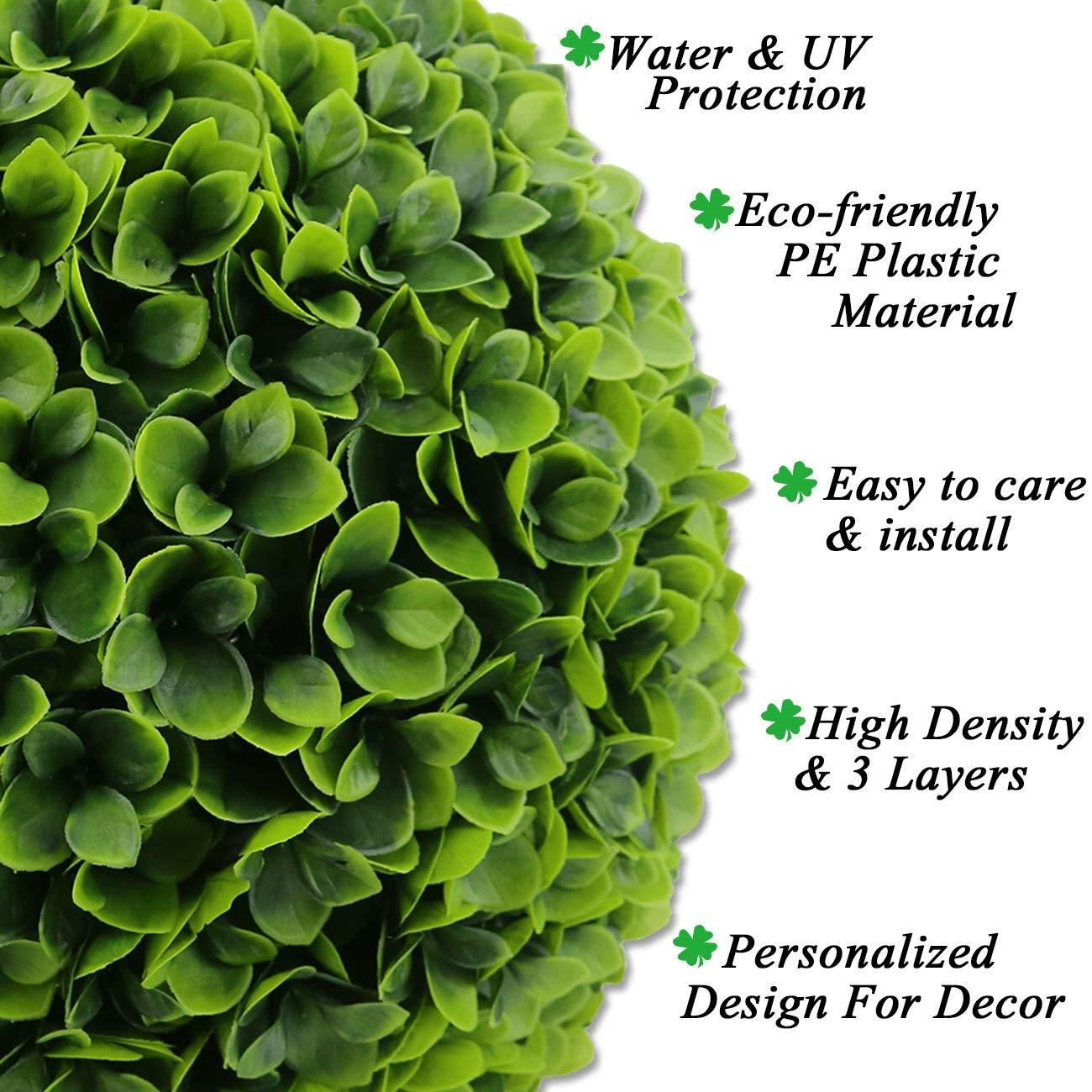 Sunnyglade 2 PCS 15.7 inch 3 Layers Artificial Plant Topiary Ball Faux Boxwood Decorative Balls for Backyard BalconyGarden Wedding and Home Décor