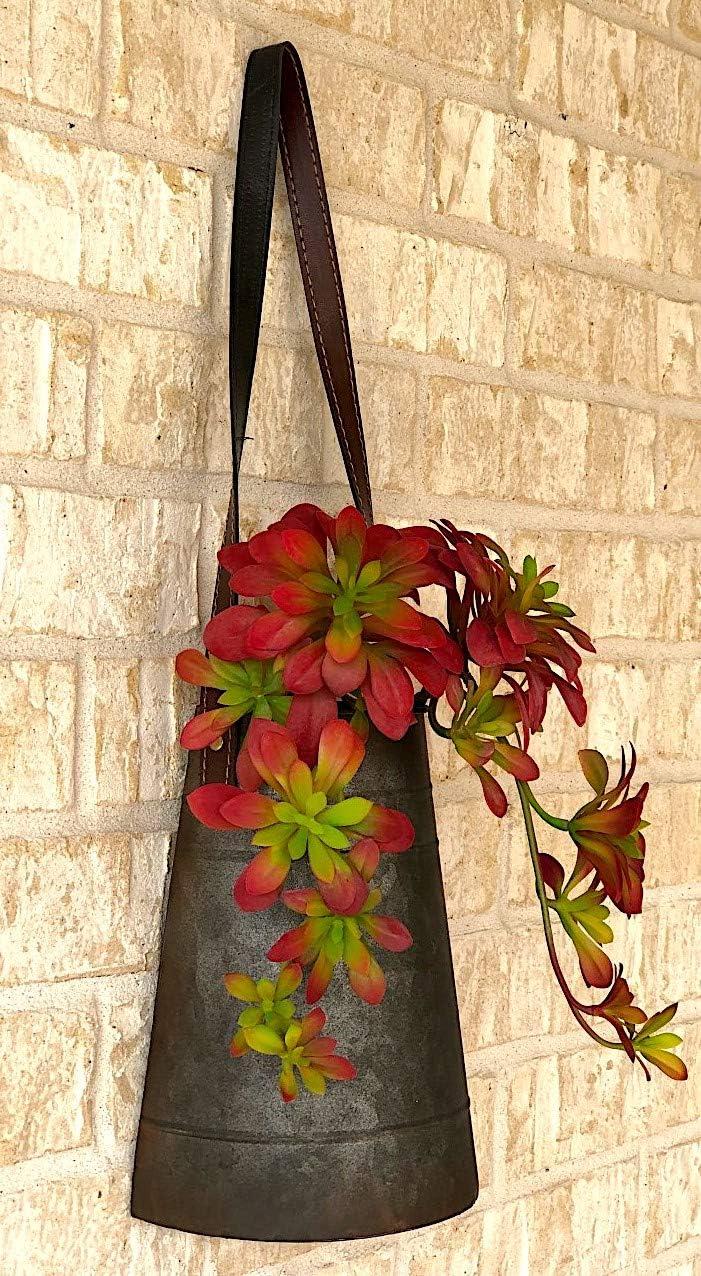 Metal Hanging Flower Holder w/Strap