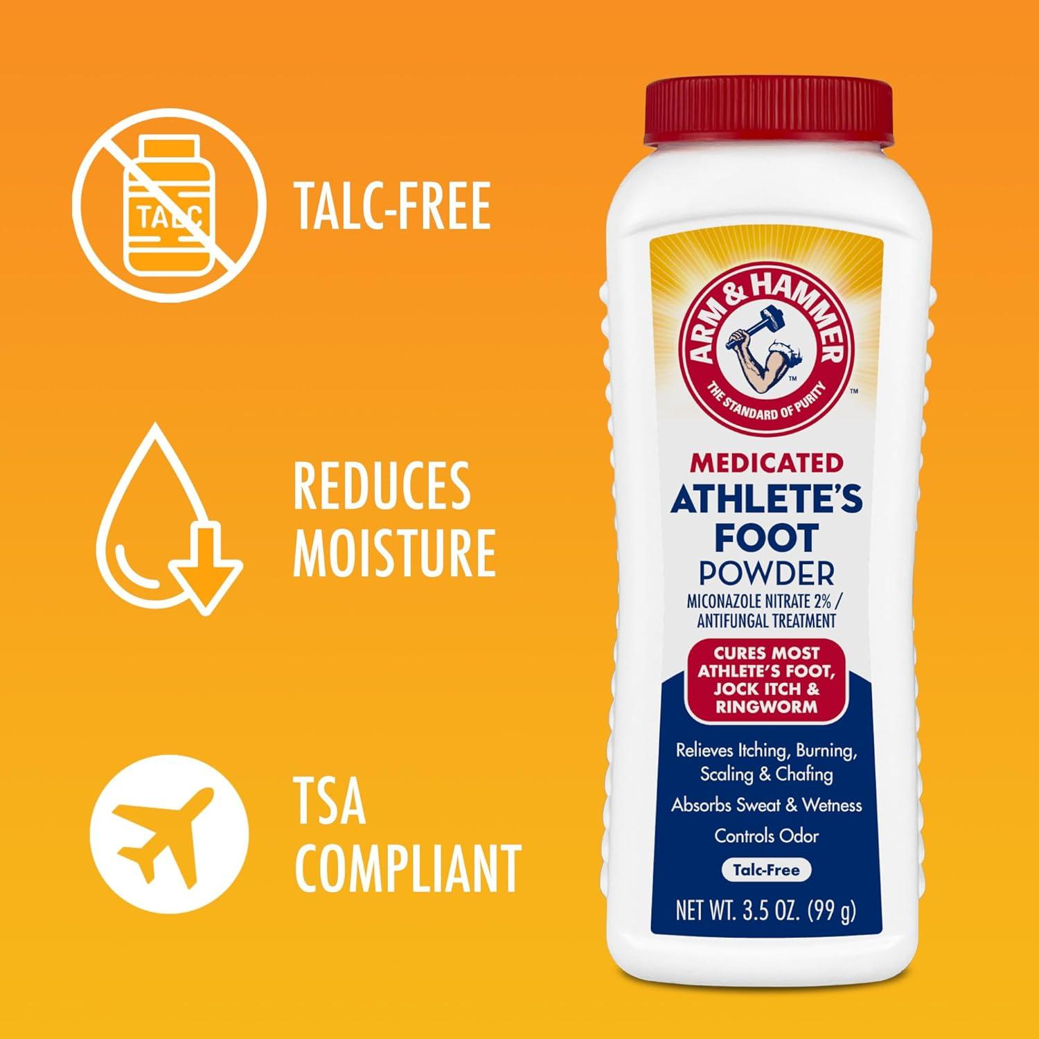 Arm & Hammer Medicated Athlete's Foot Powder - 3.5oz