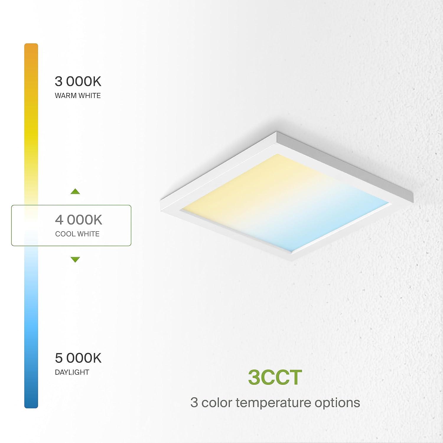 White 9-Inch Square LED Flush Mount Ceiling Light
