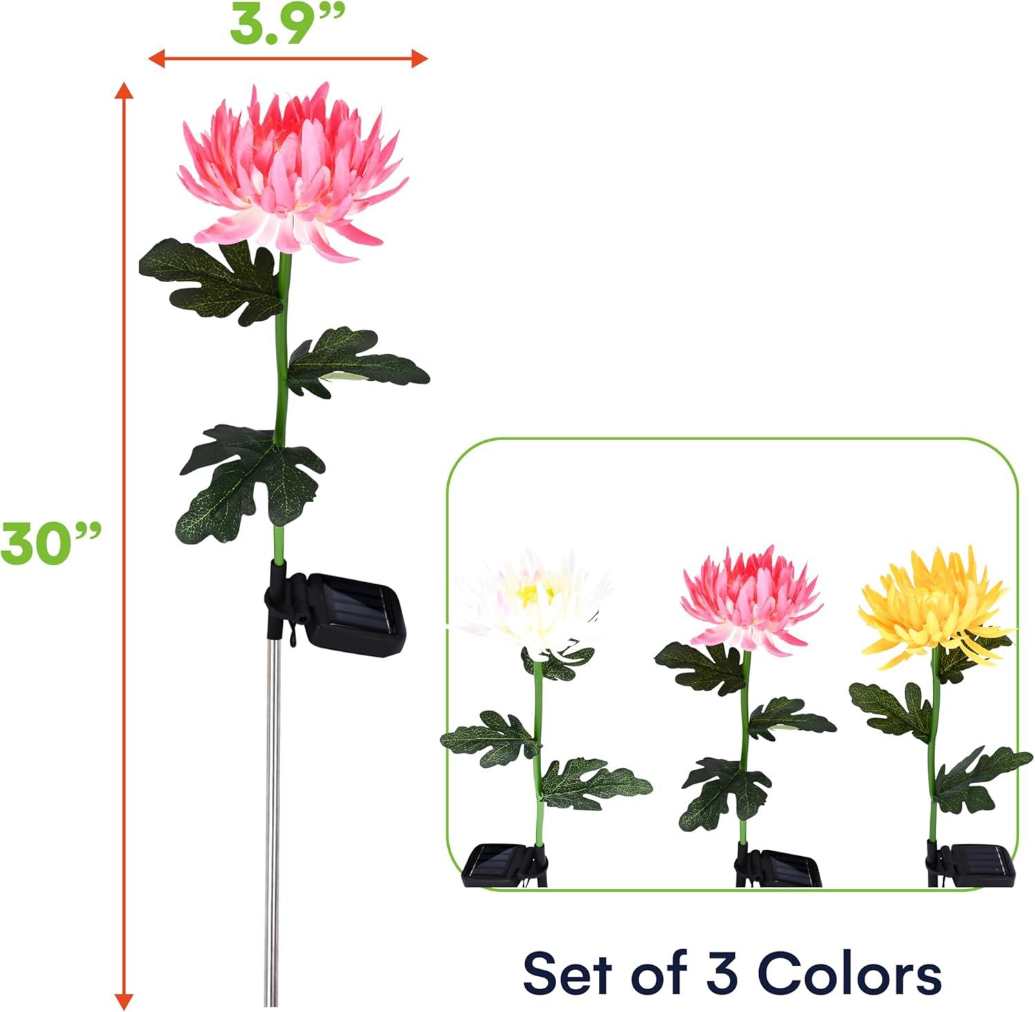 Solar-Powered Multicolor Flower Pathway Lights for Patios