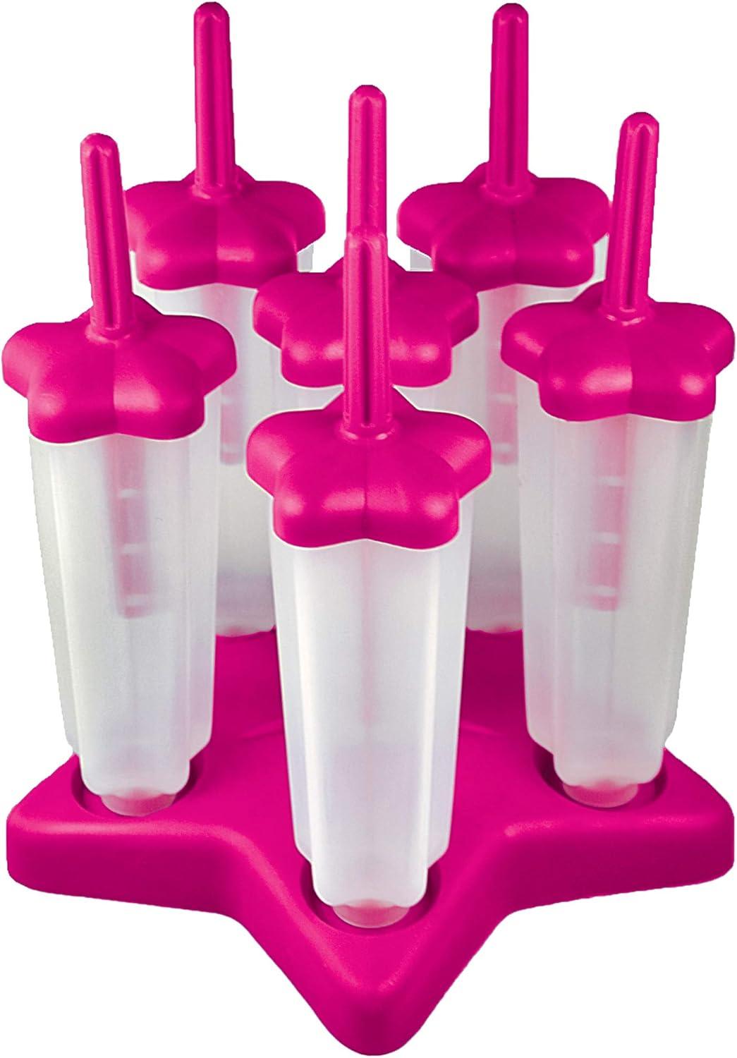 Tovolo Pink Star Shaped Ice Pop Molds Set of 6