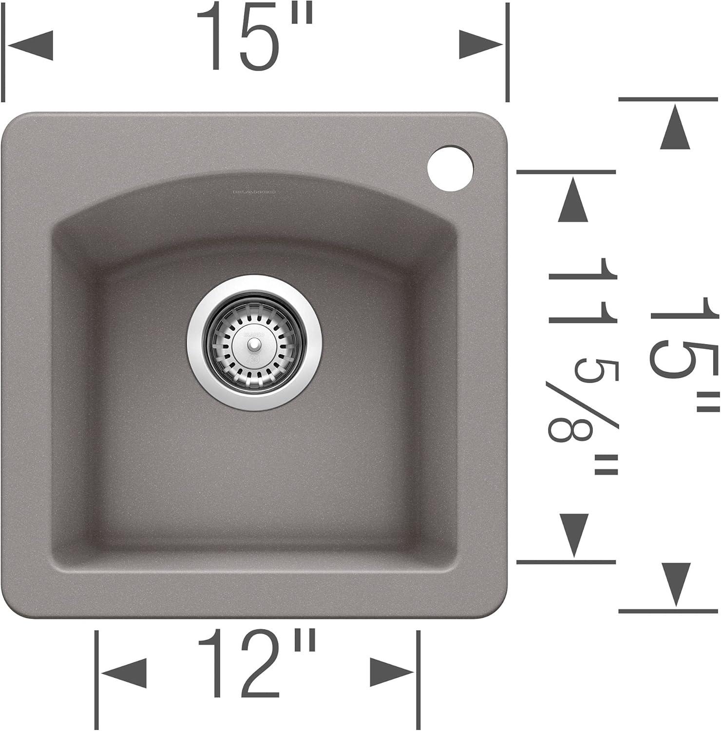 Diamond SILGRANIT 15" L x 15" W Drop-in/Undermount Bar Sink