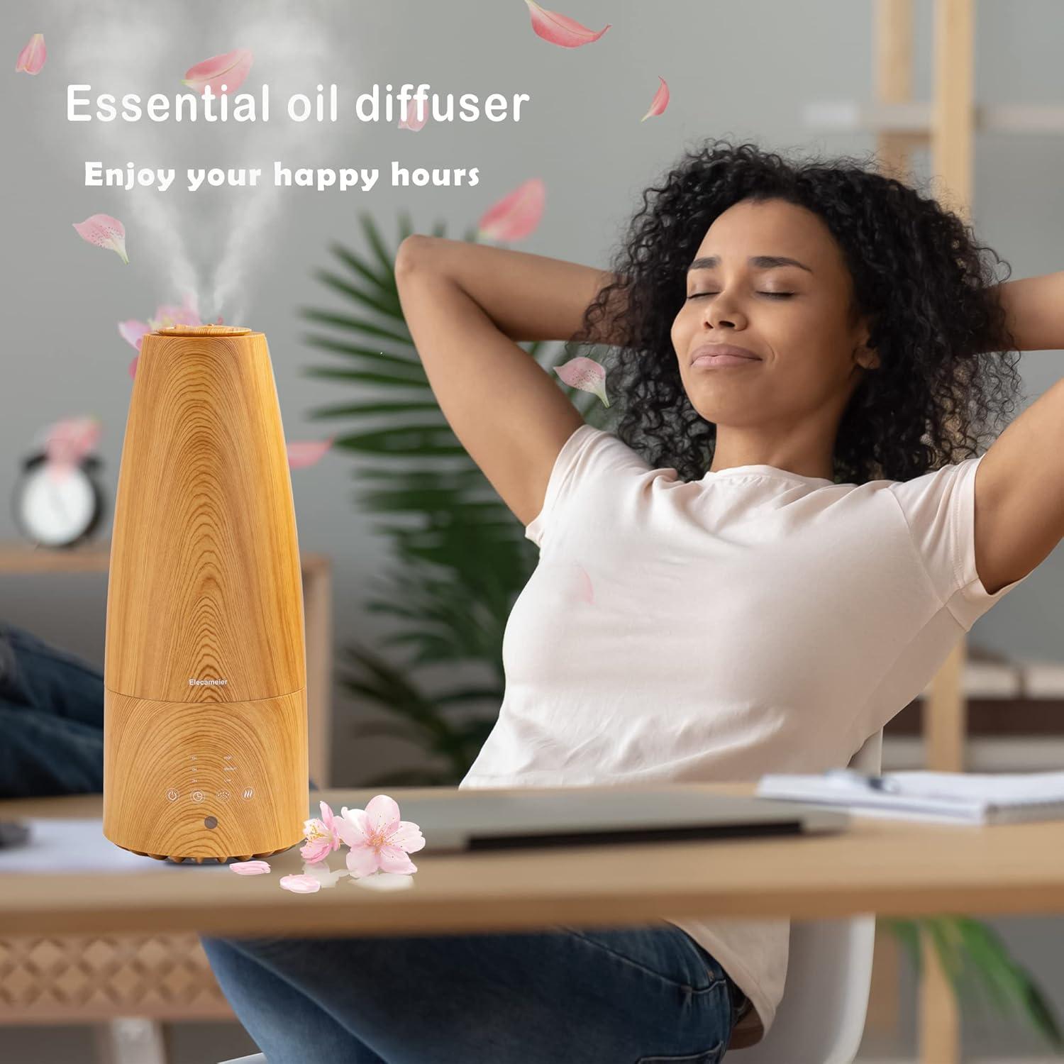 Light Wood Ultrasonic Cool and Warm Mist Humidifier with Remote