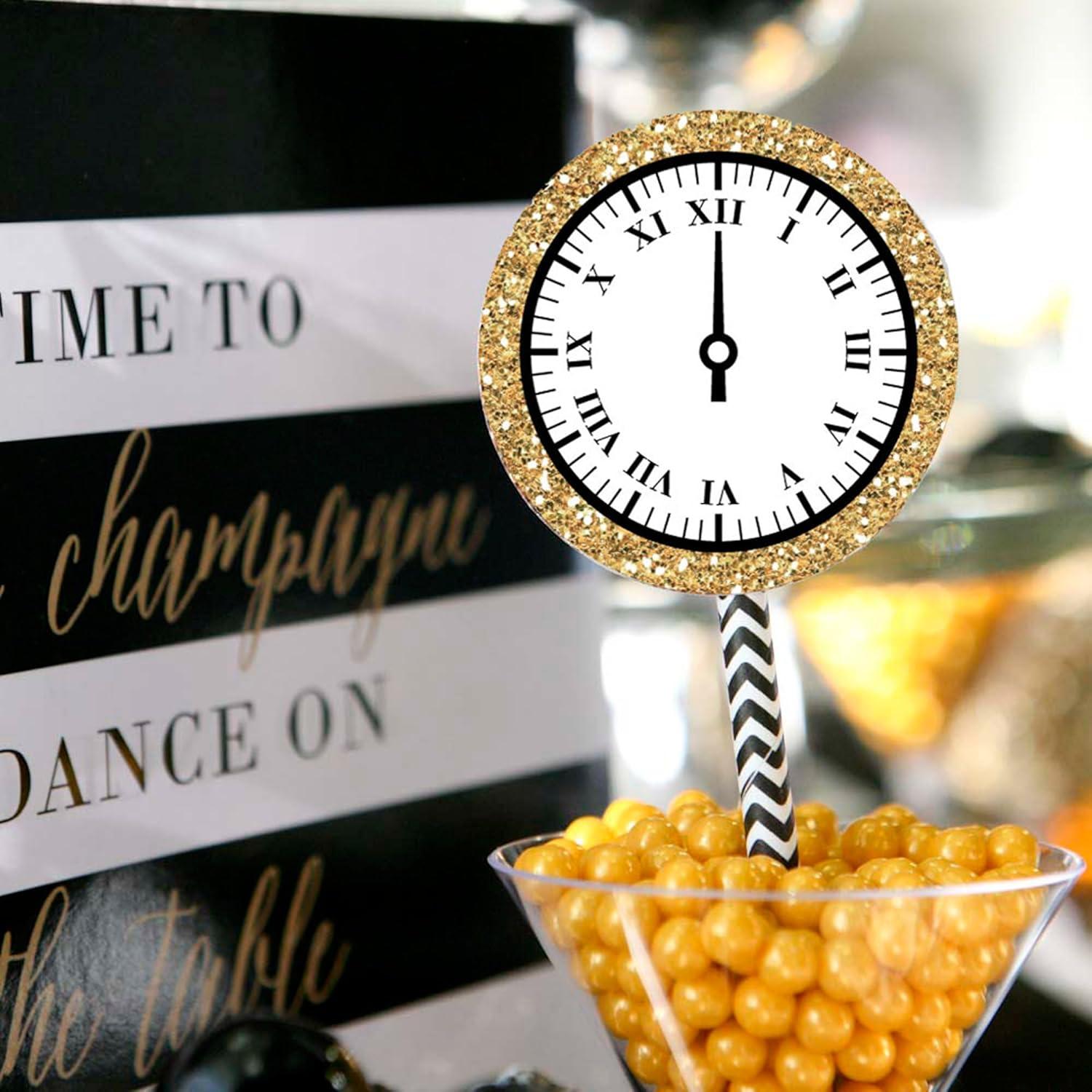 Big Dot of Happiness New Year's Eve - Gold - DIY Shaped 2025 New Years Eve Party Cut-Outs - 24 Count