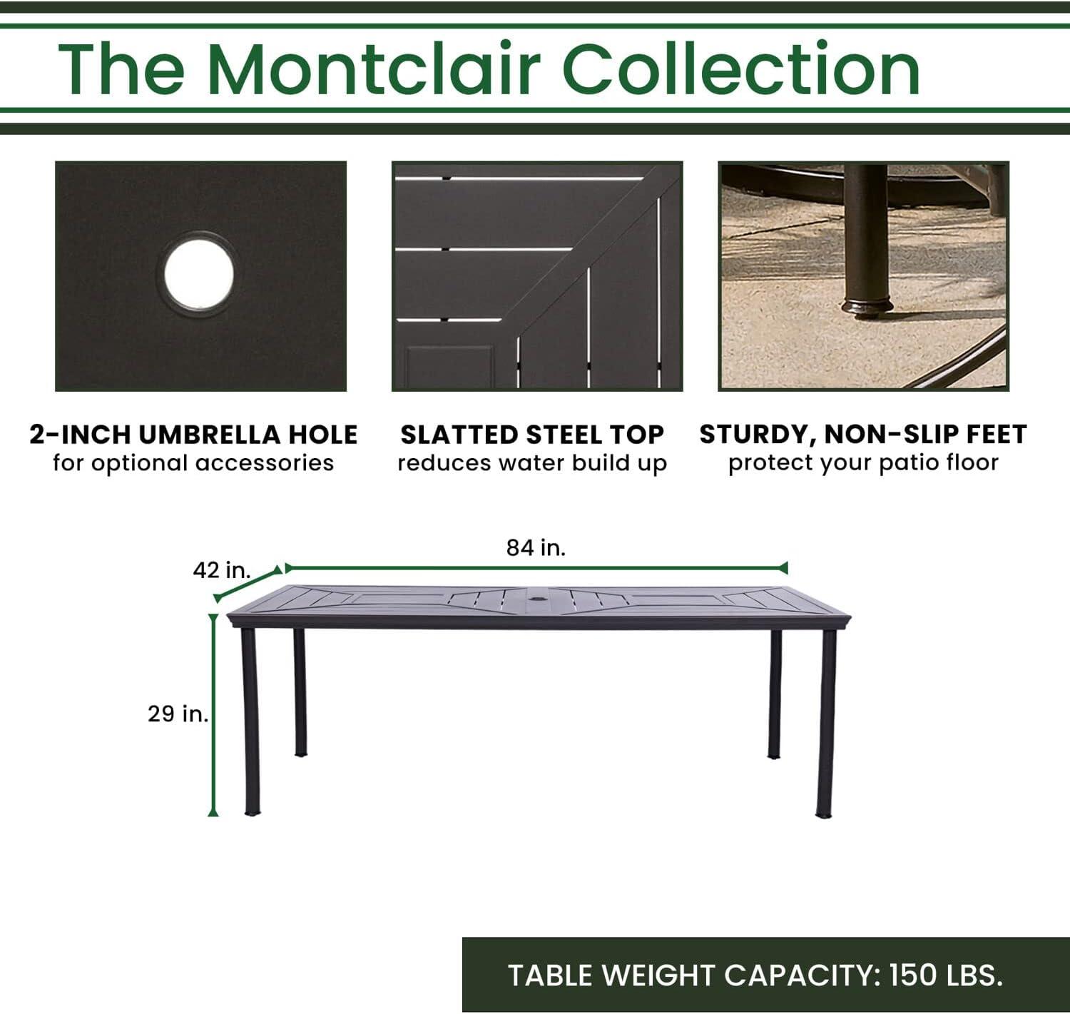 Hanover Montclair 9-Piece High-Dining Set in Ocean Blue with 8 Counter-Height Swivel Chairs and 60-Inch Square Table