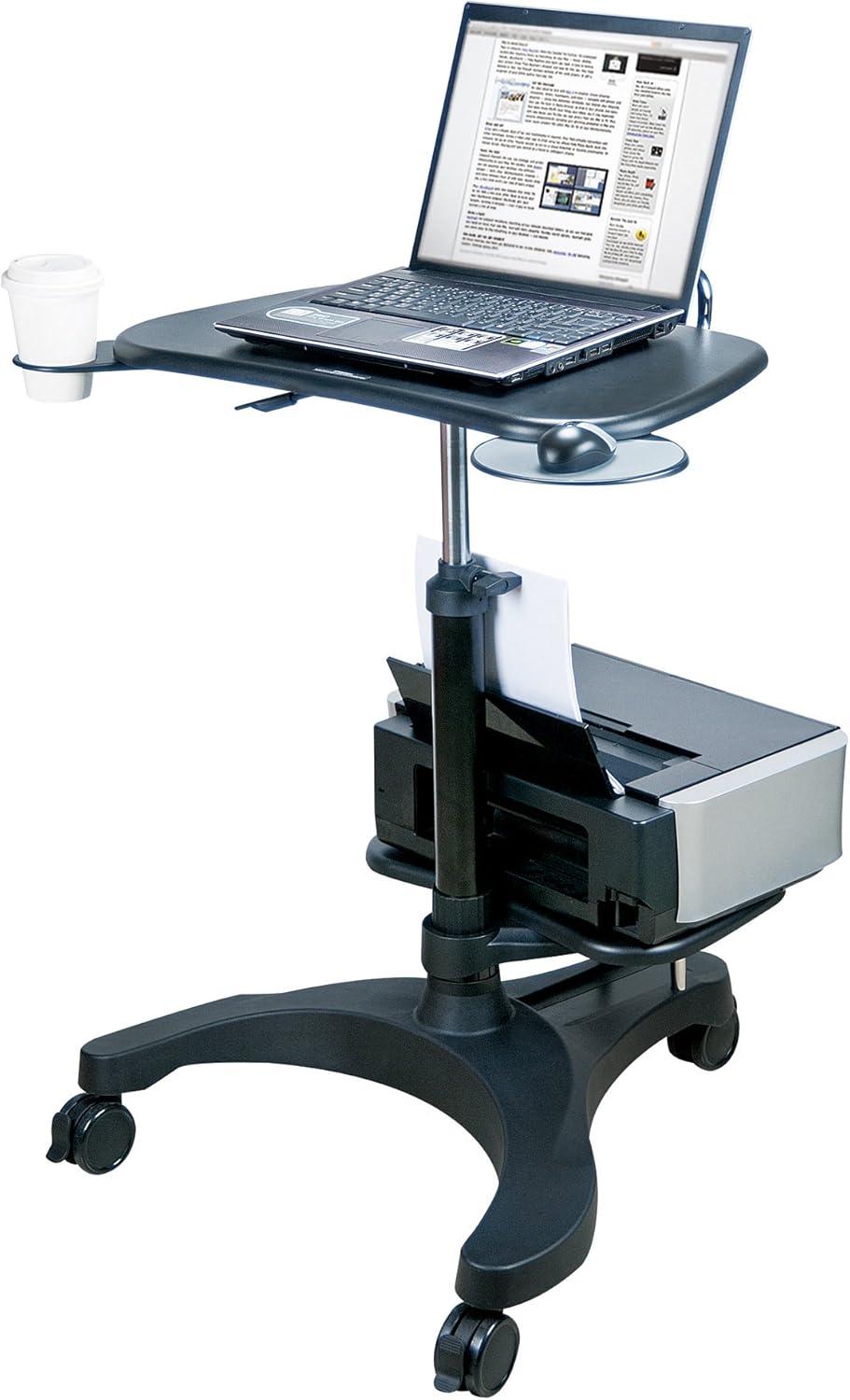 Aidata Sit/Stand Mobile Laptop Workstation w/Shelf