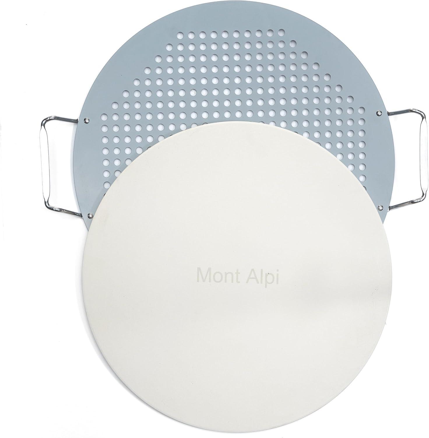 Mont Alpi Mont Alpi MAPK Universal Outdoor Grill Pizza Making Converter Kit - Pizza Stone Rest with Handles, 15" Pizza Stone, Stainless Steel Fold up Pizza Peel and Chicago Style Pizza Rocker Cutter Knife