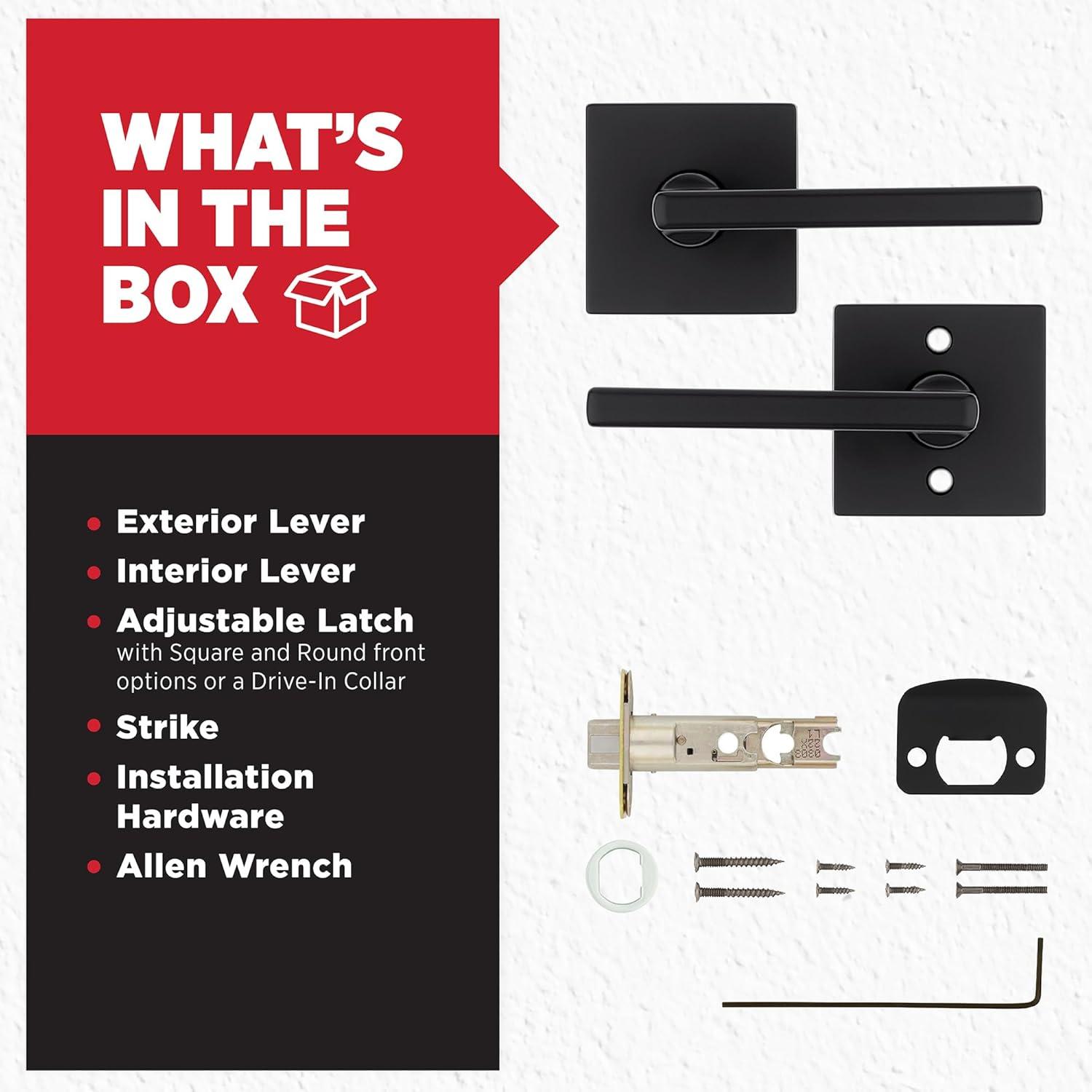 Kwikset Halifax 2 Piece Square Passage Lever Set