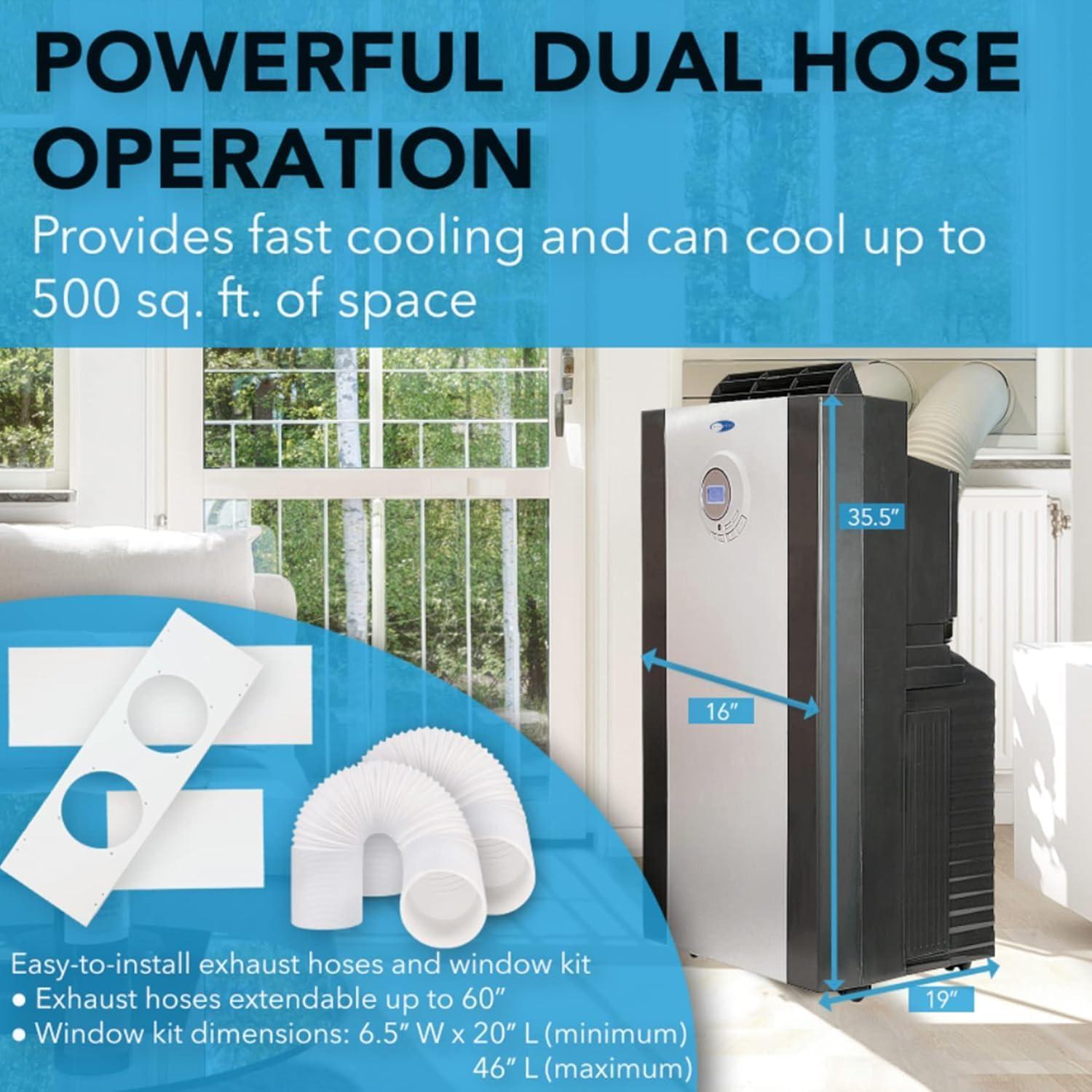 Whynter 14000-BTU Dual Hose Portable Air Conditioner ARC-143MX with 3M Antimicrobial Filter