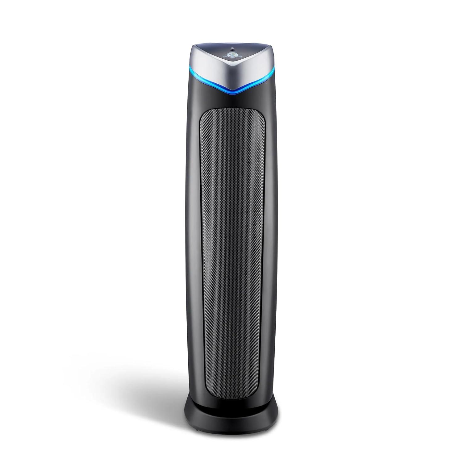 GermGuardian 915 Sq. ft. HEPA Pure Tower Air Purifier with UV-C, Gray, AC5000E