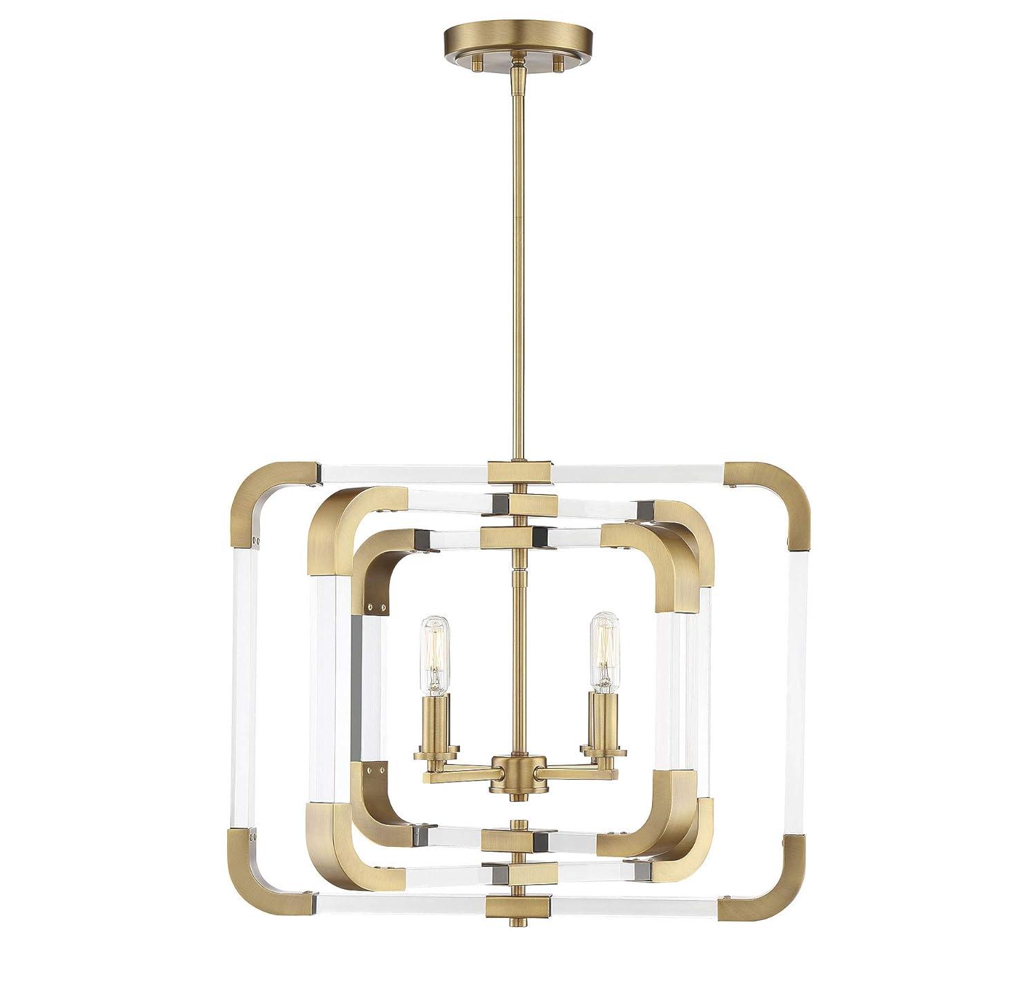 Savoy House Rotterdam 4 - Light Semi-Flush Mount in Warm Brass