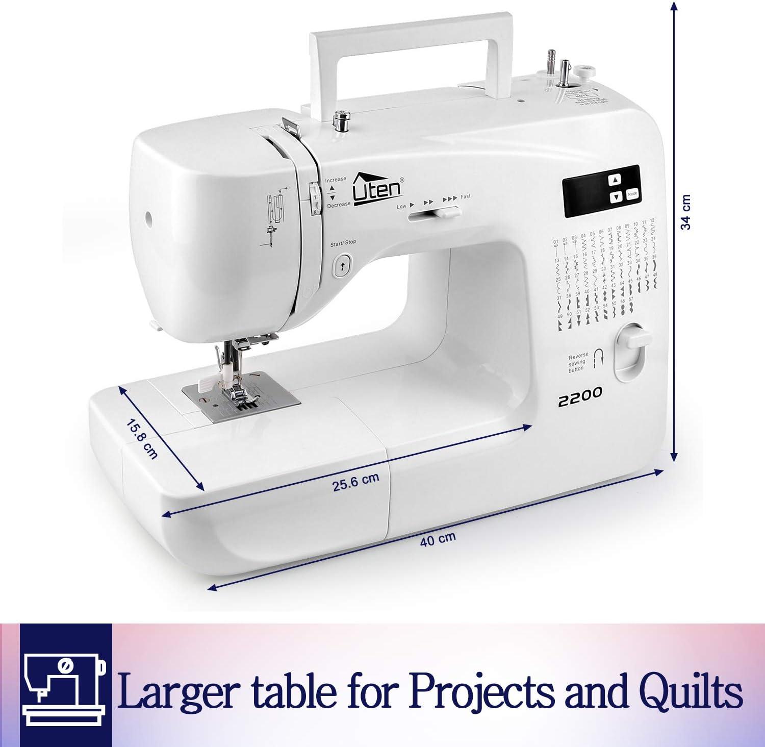 Uten Portable White Computerized Quilting Sewing Machine