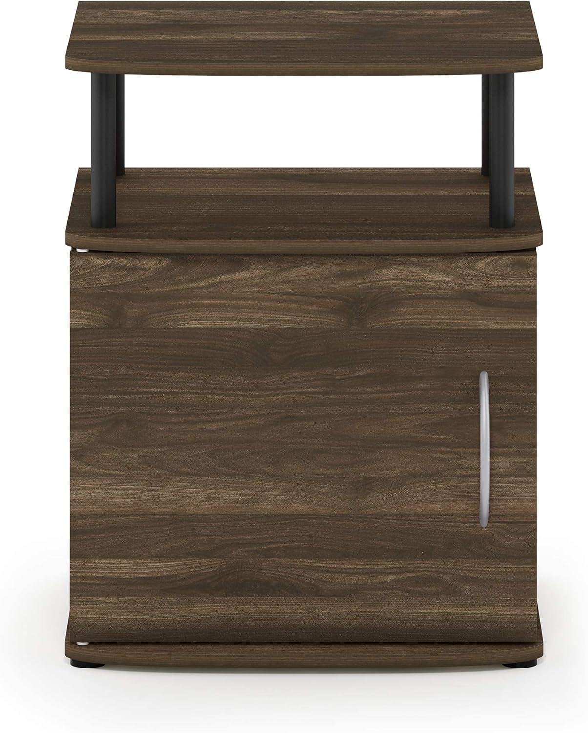 Furinno JAYA Utility Design End Table, Columbia Walnut/Black