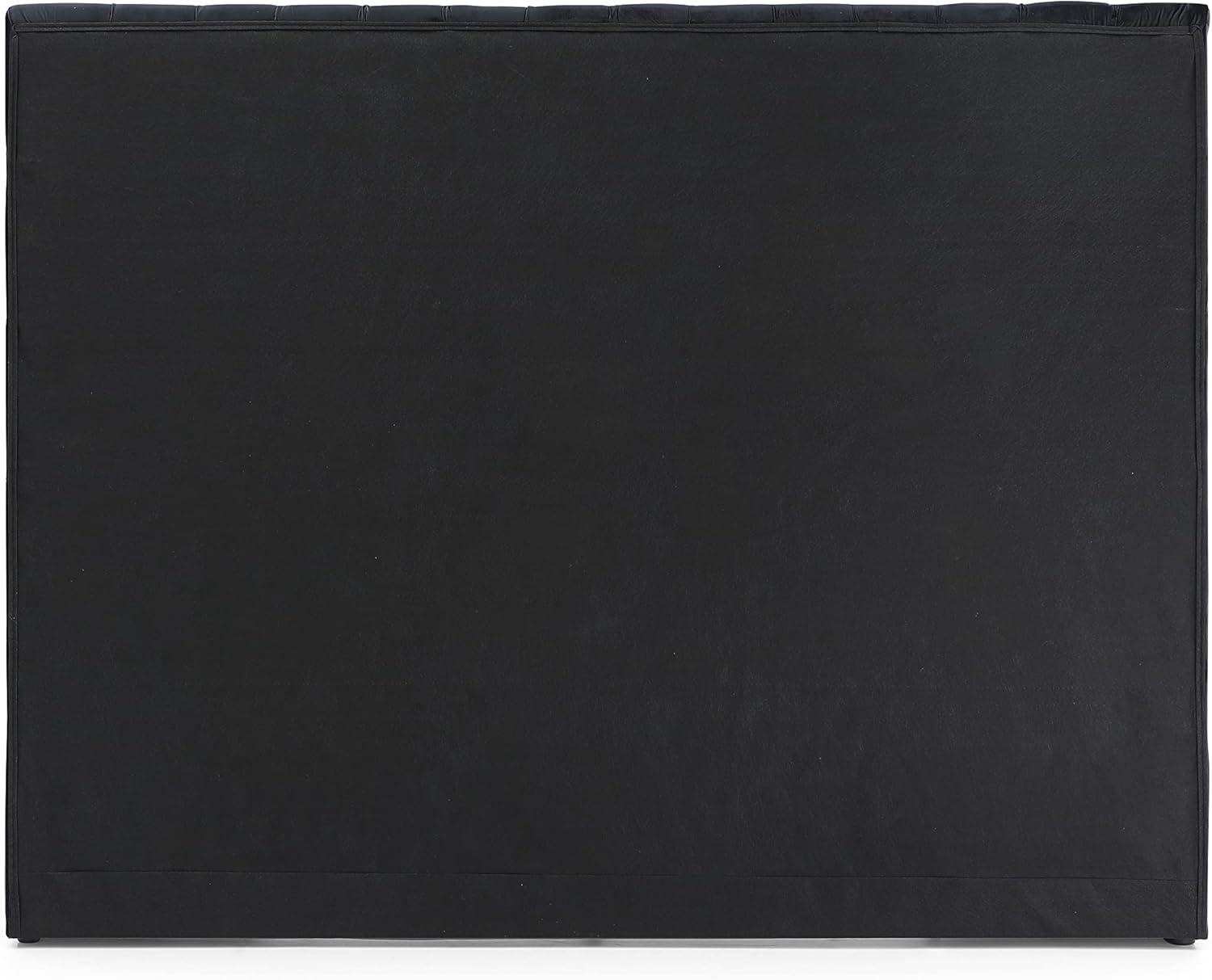 Better Home Products Cosmopolitan Cama Tamaño Queen con Plataforma Tapizada en Terciopelo en Negro