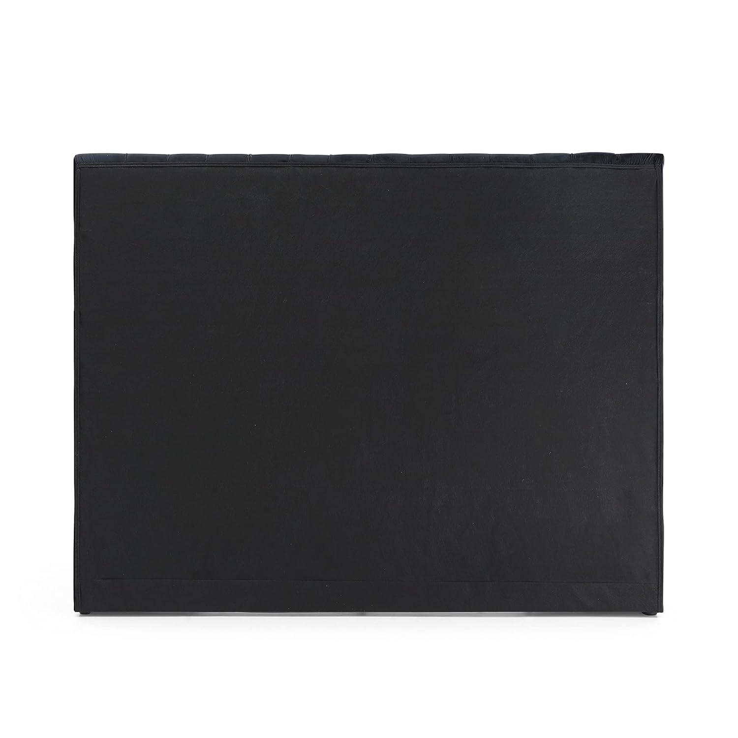 Better Home Products Cosmopolitan Cama Tamaño Queen con Plataforma Tapizada en Terciopelo en Negro