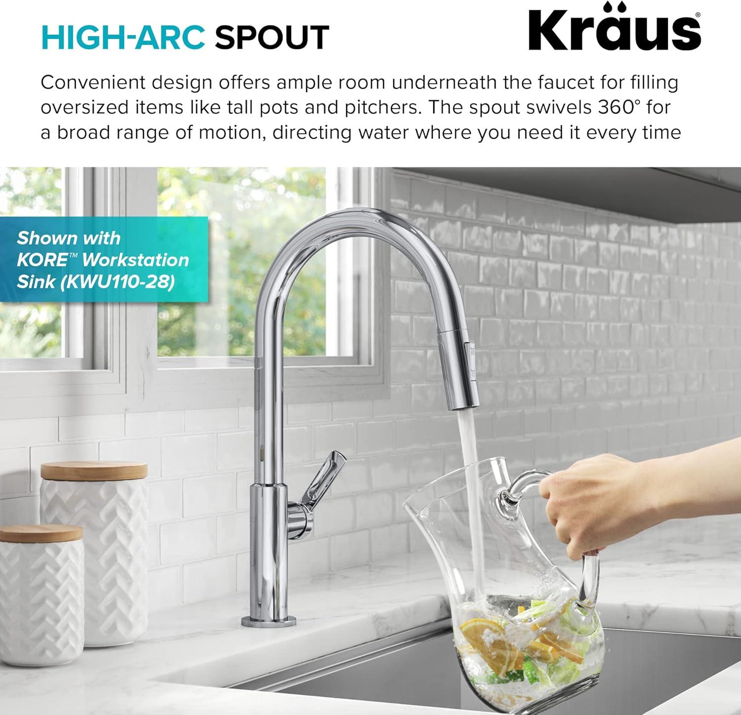 KRAUS Oletto Single Handle Pull Down Kitchen Faucet