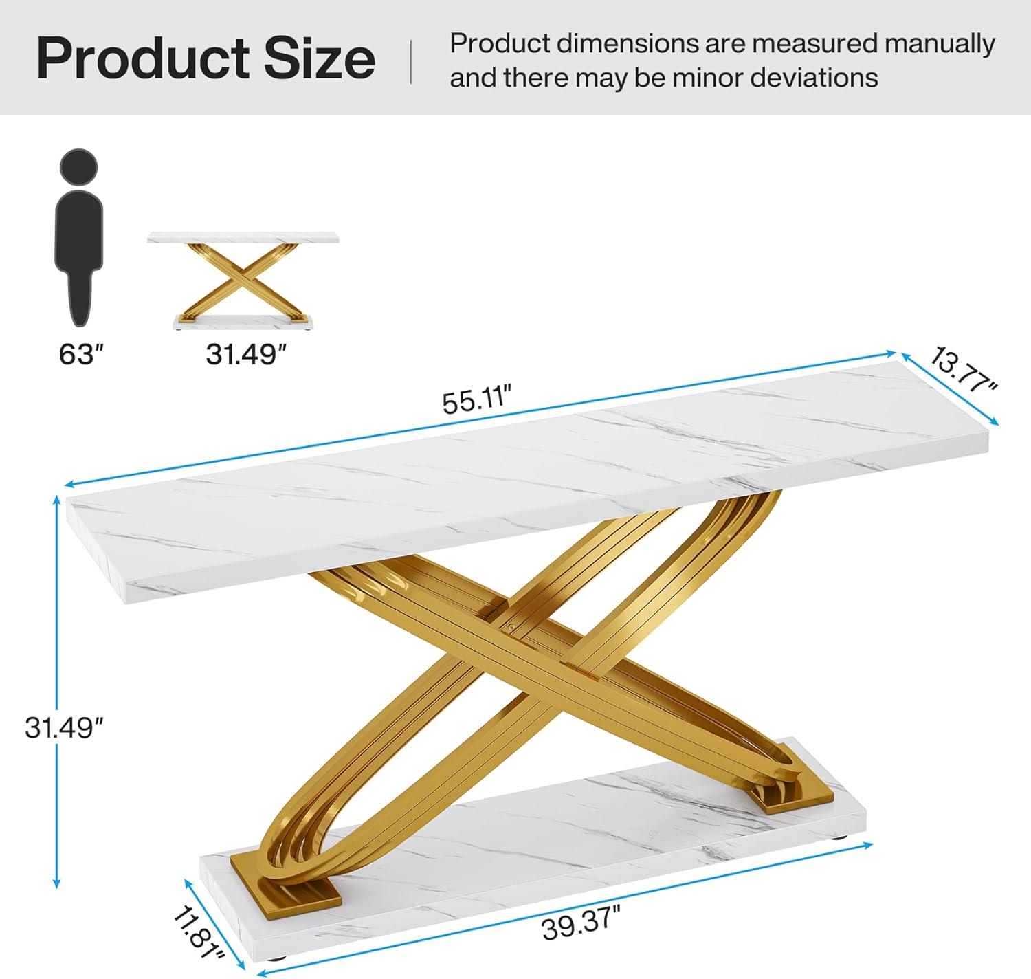 Hommoo 55" Console Table Modern Sofa Entryway Table