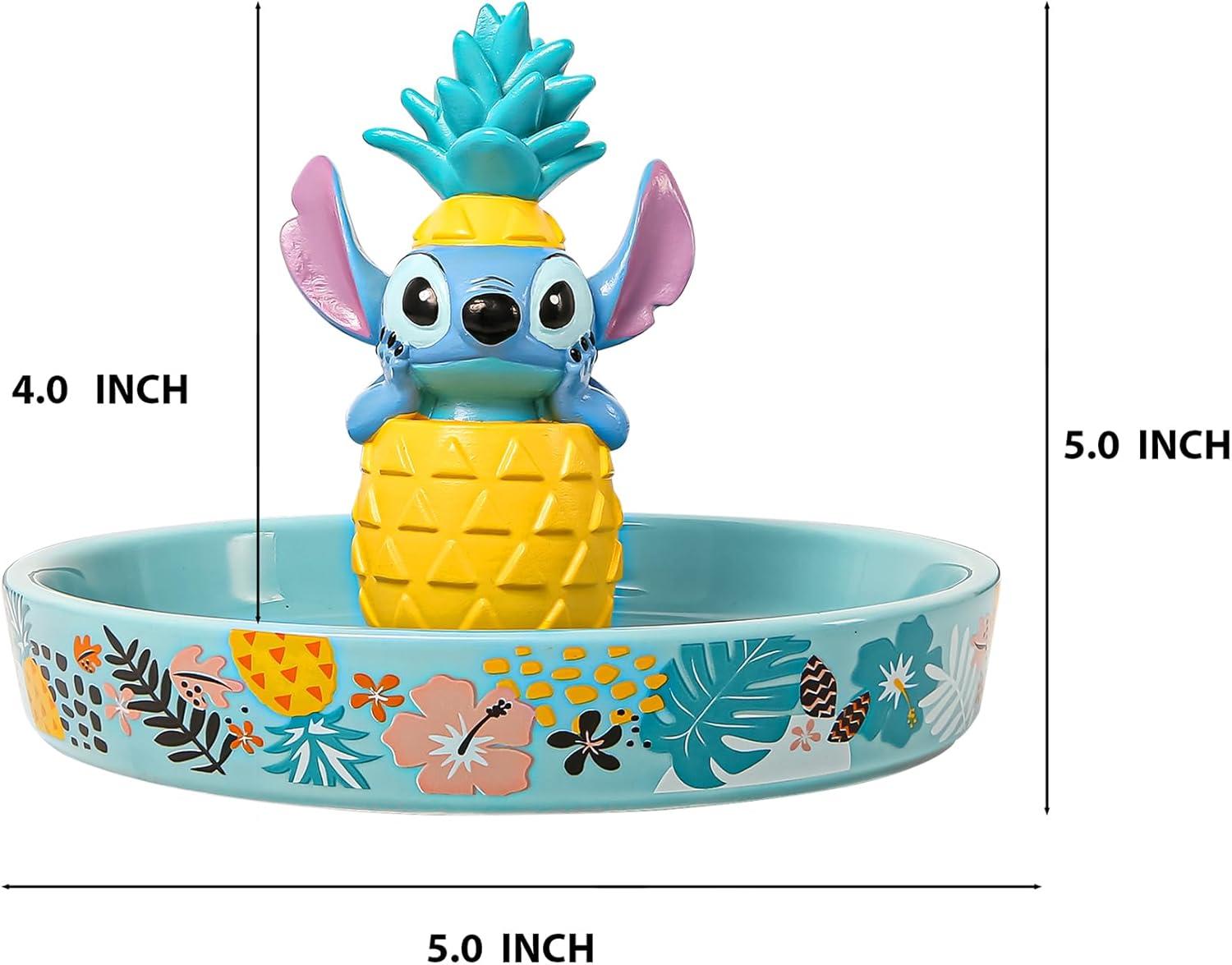 Disney Lilo & Stitch Ring Holder Jewelry Dish - Resin 3D Stitch Ring Dish - Official License Jewelry Tray for Engagement Ring