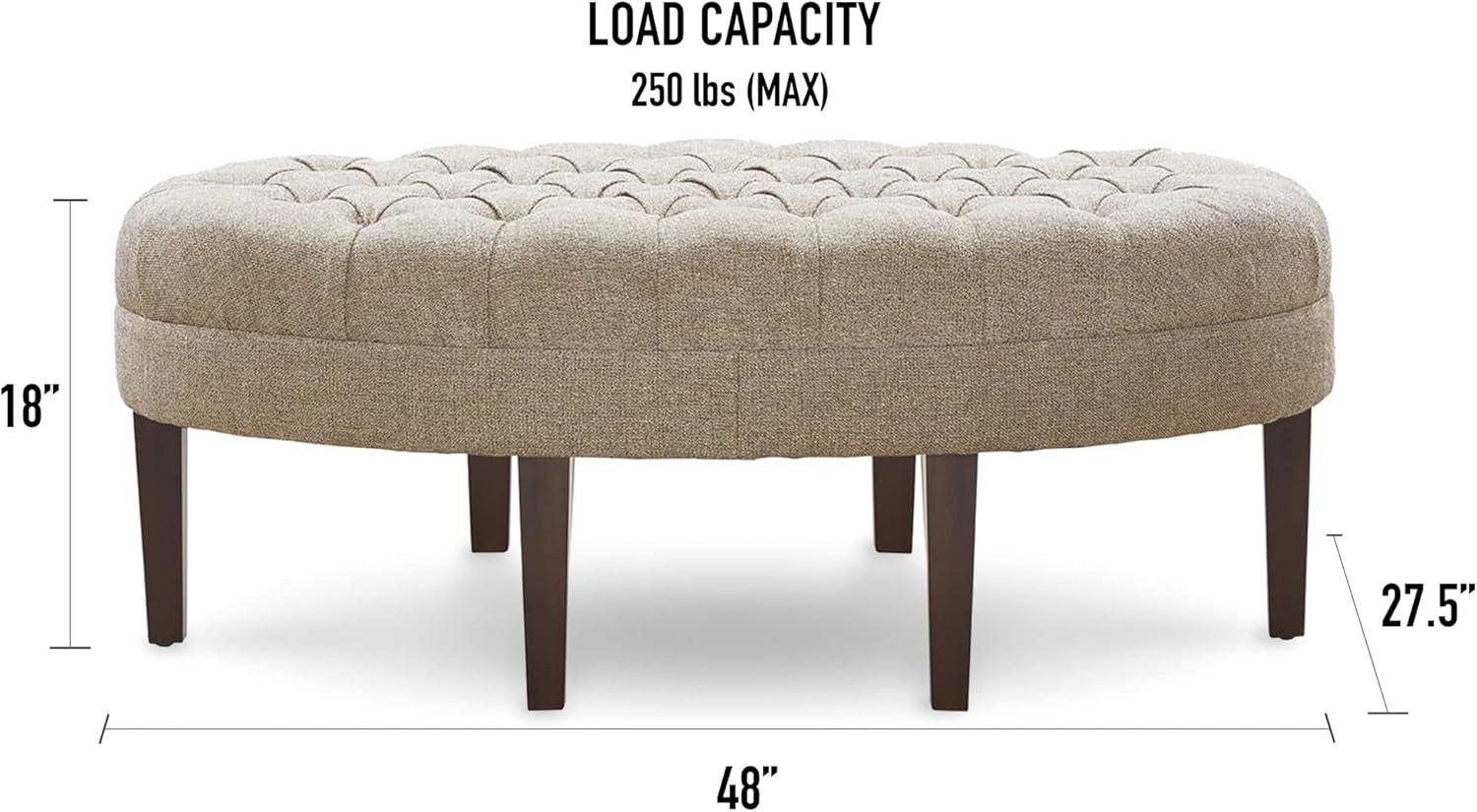 Martin Button Tufted Oval Cocktail Ottoman