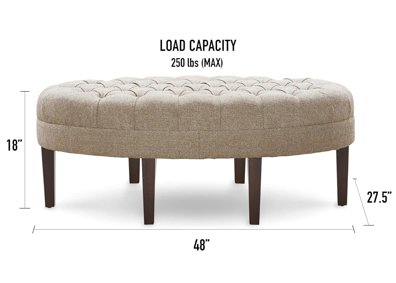 Martin Button Tufted Oval Cocktail Ottoman