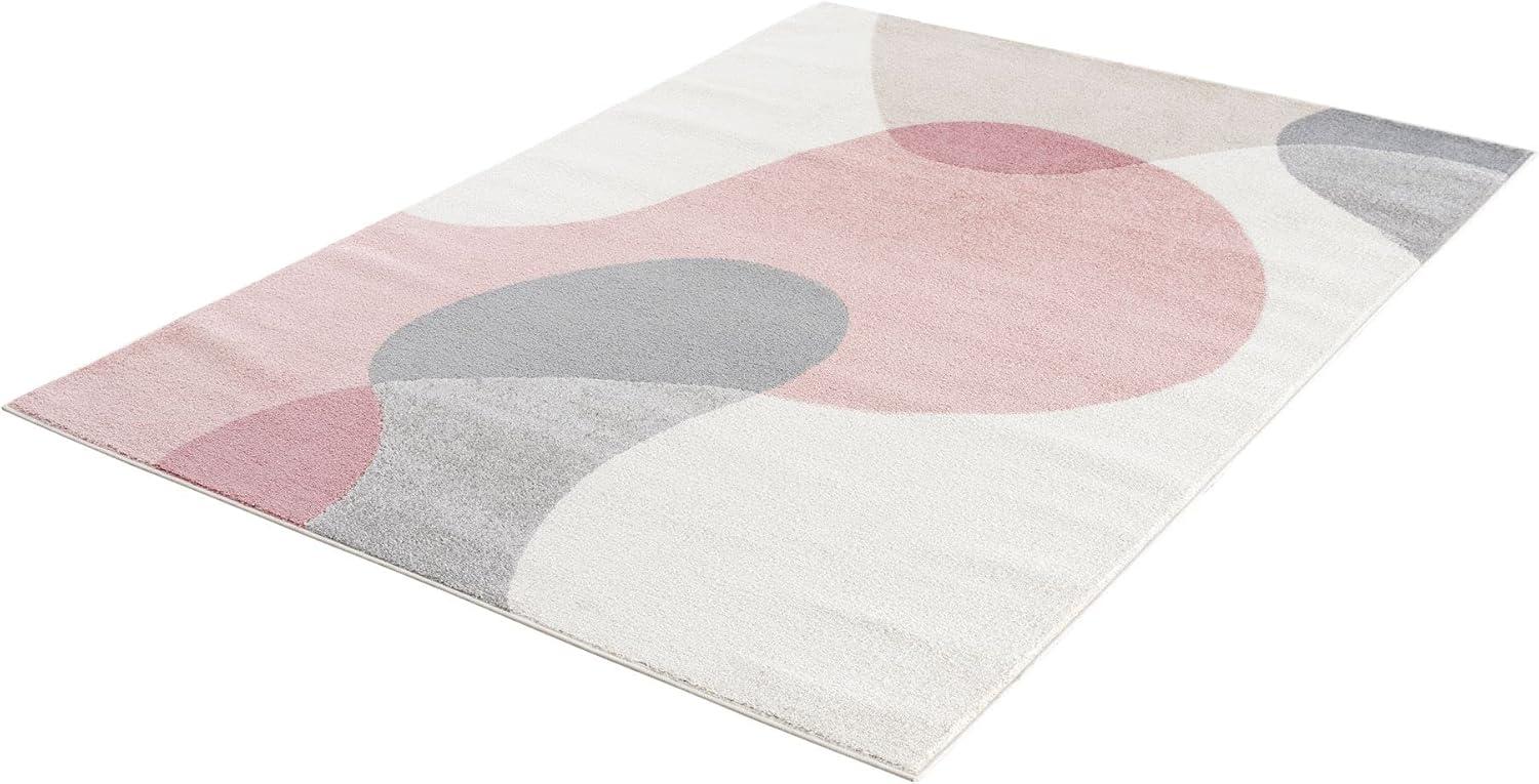 Abani Rugs Deco DEC120A Cream Pink Mid Century Area Rug 5'3" x 7'6" - Pink