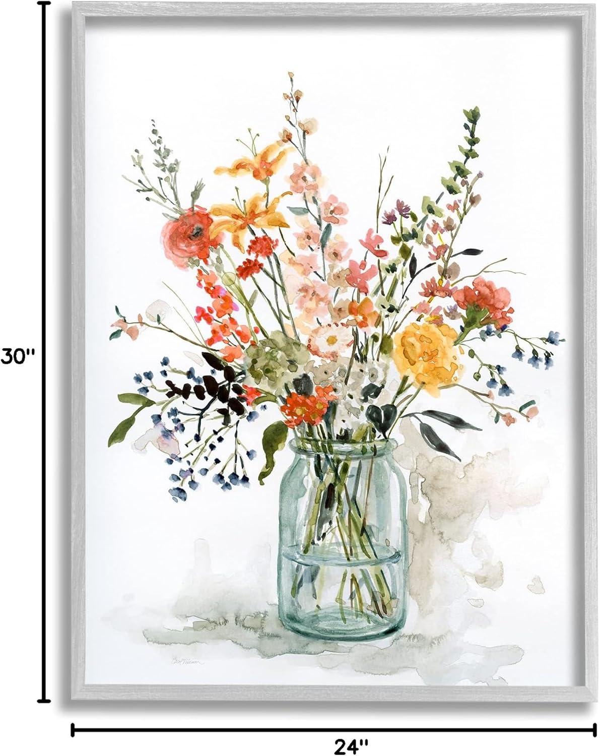 Stupell Industries Warm Summer Meadow Floral Bouquet Still Life Painting