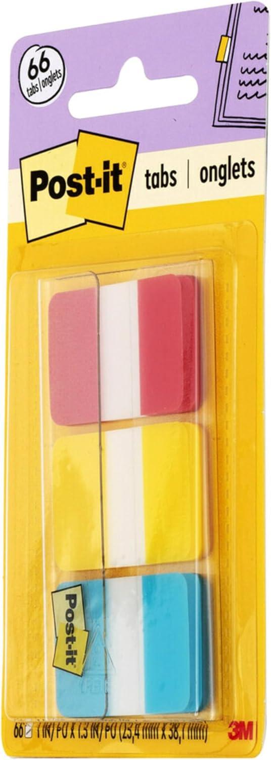 Red, Yellow, Blue 1-Inch Post-it Durable Filing Tabs