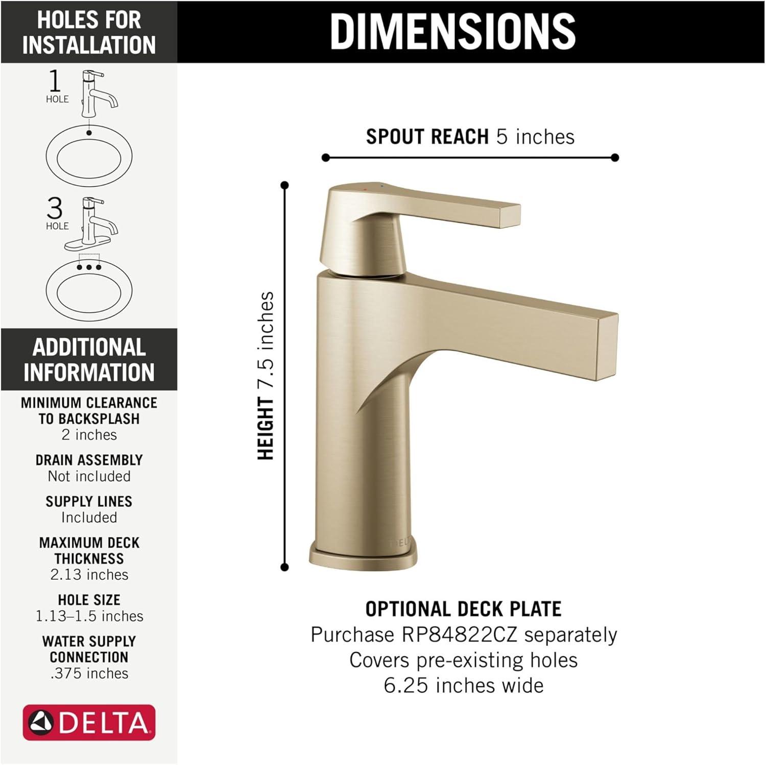 Zura Single Hole Touch2O Bathroom Faucet with Touchless Technology