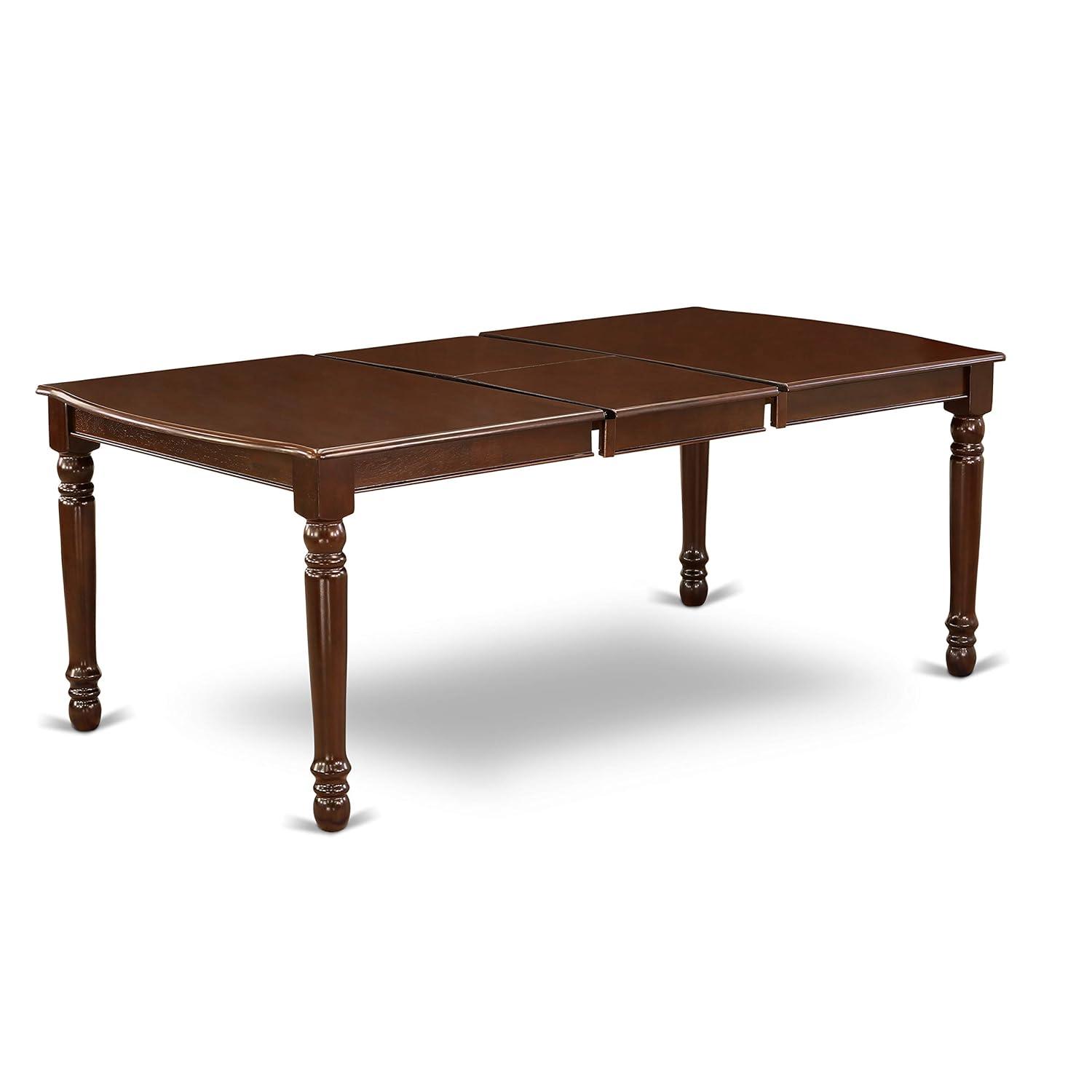 East West Furniture Dover 9-piece Wood Kitchen Table Set in Mahogany