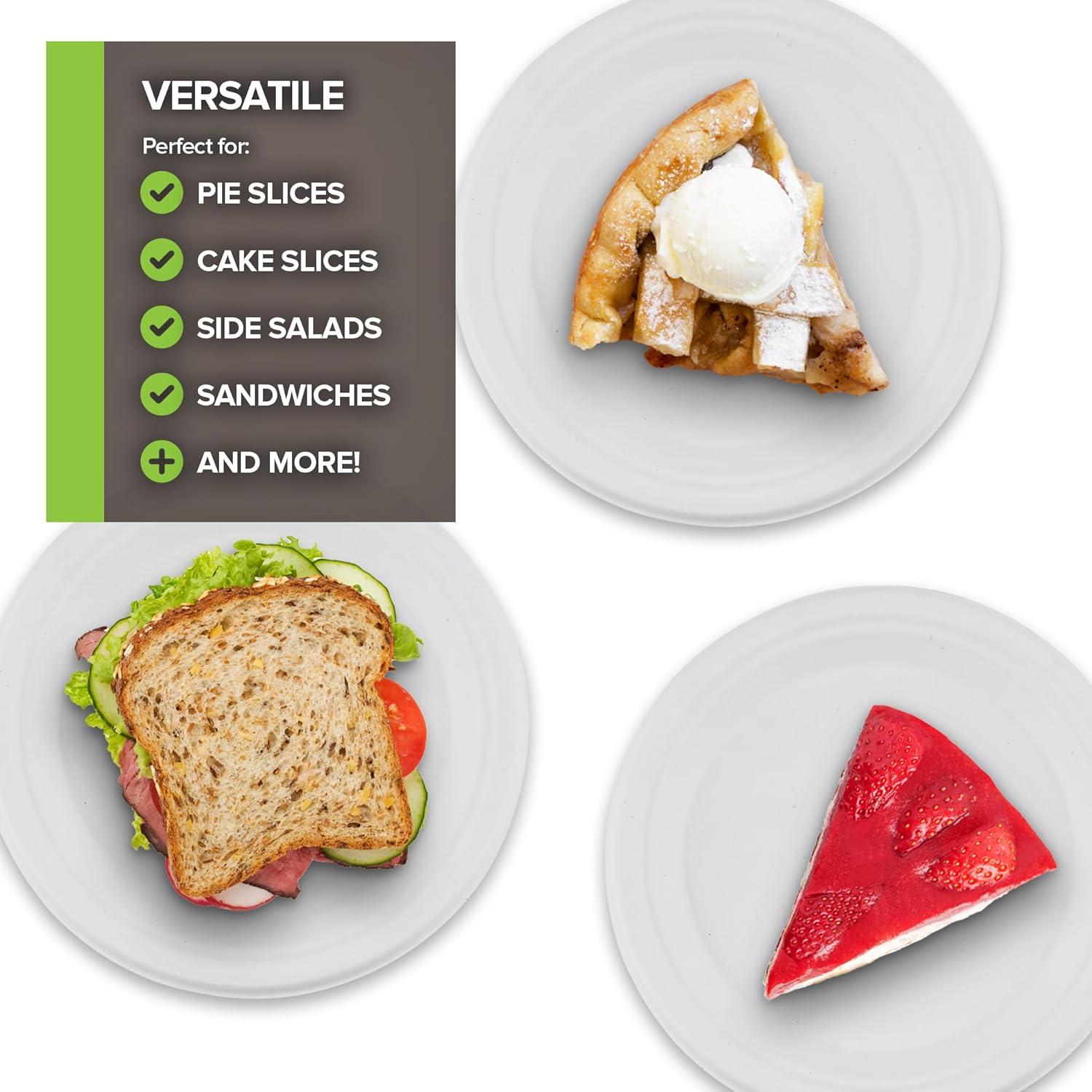 Eco-Friendly 9-Inch White Sugarcane Compostable Plates, 100 Count