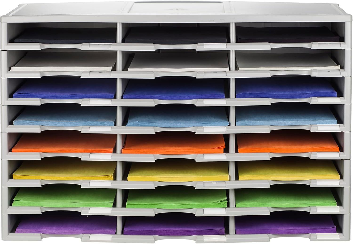 Storex 24-Compartment Literature Organizer, Gray (Drop Ship Approved Packing) (replaces 61610U01C)