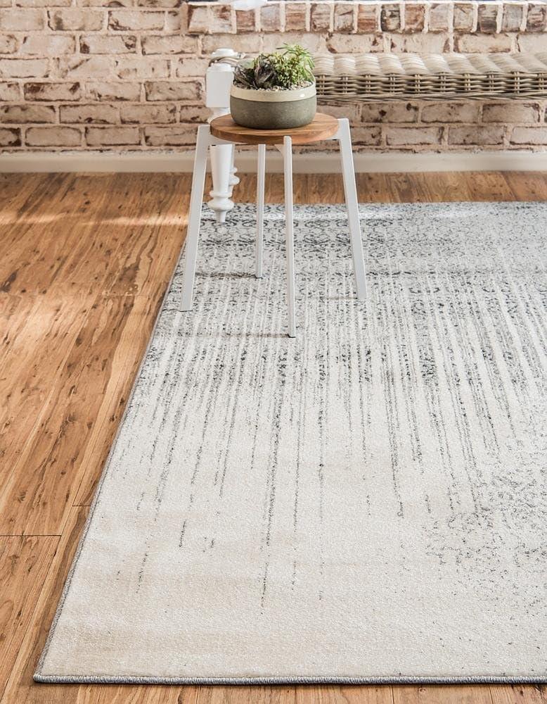 Unique Loom Del Mar Collection Area Rug - Jennifer (5' 1" x 8' Rectangle Gray/Black)