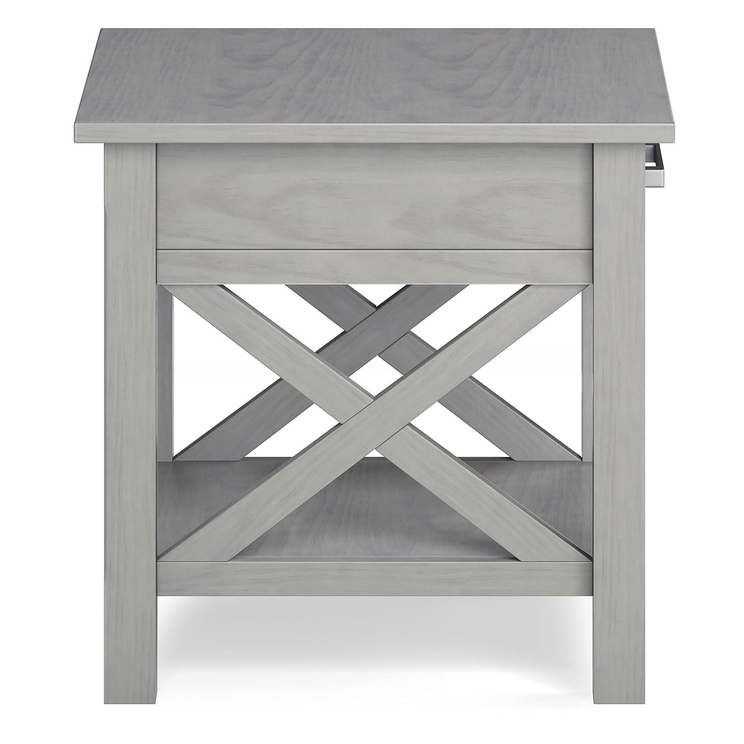 Simpli Home Kitchener 21"W Solid Mango Wood Square End Table with Storage Drawer