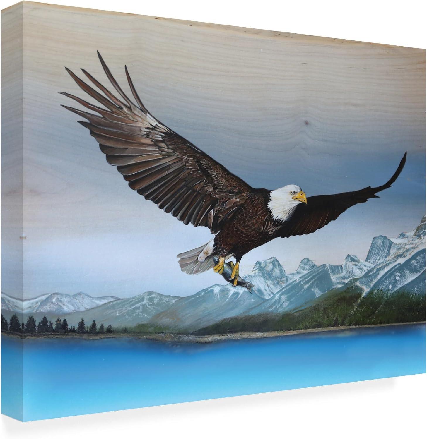 Canvas Wall Art - Jim Brune 'Bald Eagle Mountain' Wall Art for Living Room, Bedroom, or Office Décor by Trademark Fine Art - 19 x 14 Inches