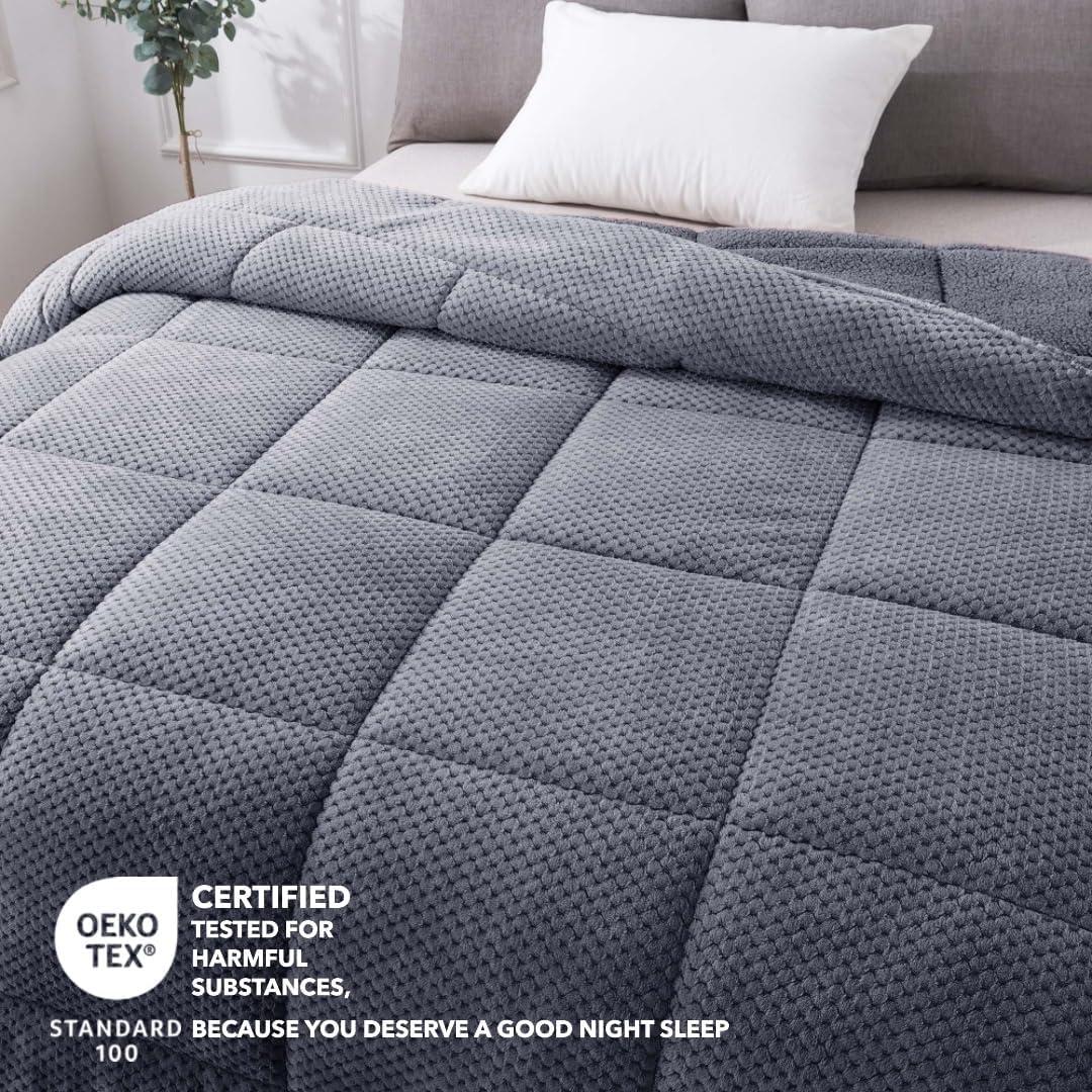 Twin Dark Grey Reversible Microfiber Duvet