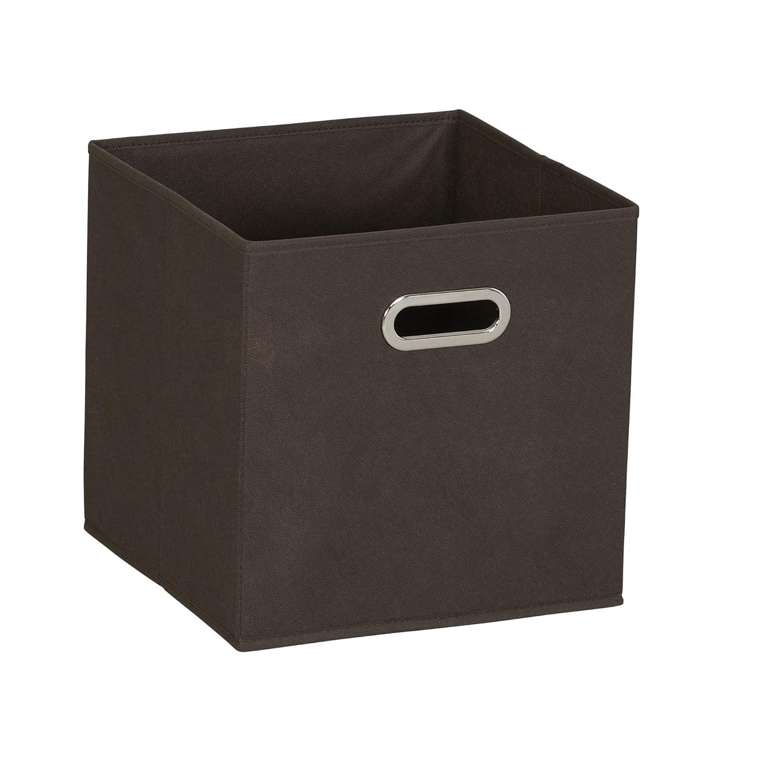 Household Essentials 6-Pack Chocolate Brown Fabric Cube Storage Bins