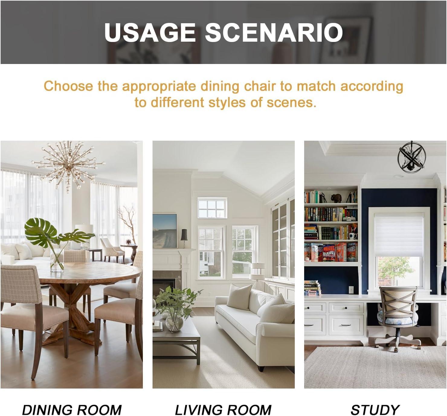 SoarFlash Velvet Dining Chairs Set of 4, Tall Back Side Chair, Modern Upholstered High-end Tufted Side Chair with Button Back Ring, Solid Wood Legs (Beige)