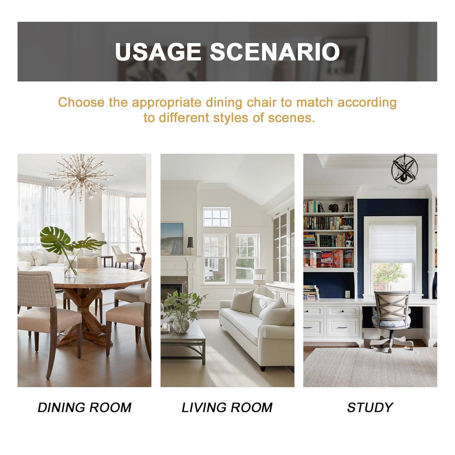 SoarFlash Velvet Dining Chairs Set of 4, Tall Back Side Chair, Modern Upholstered High-end Tufted Side Chair with Button Back Ring, Solid Wood Legs (Beige)