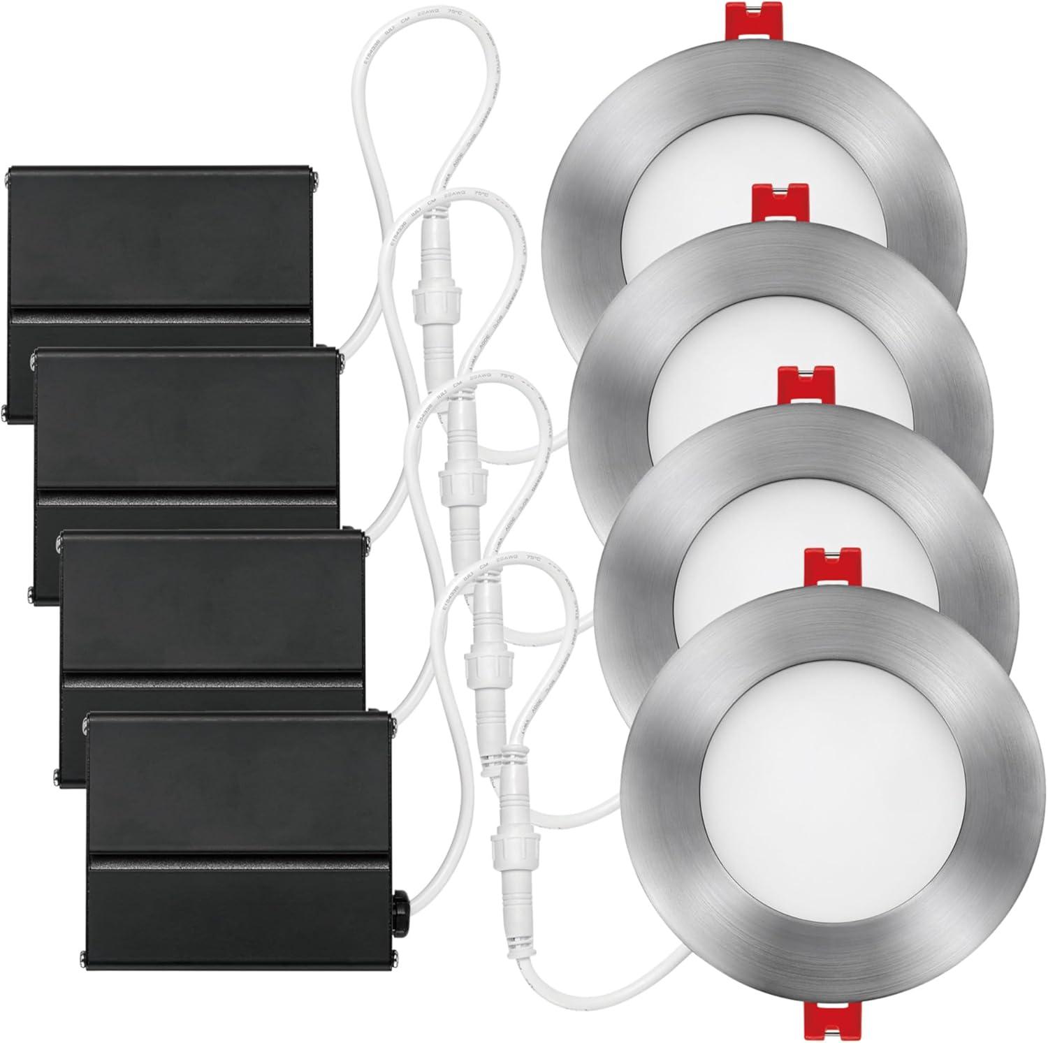 Slimline 4'' Dimmable Air-Tight IC Rated Recessed Lighting Kit