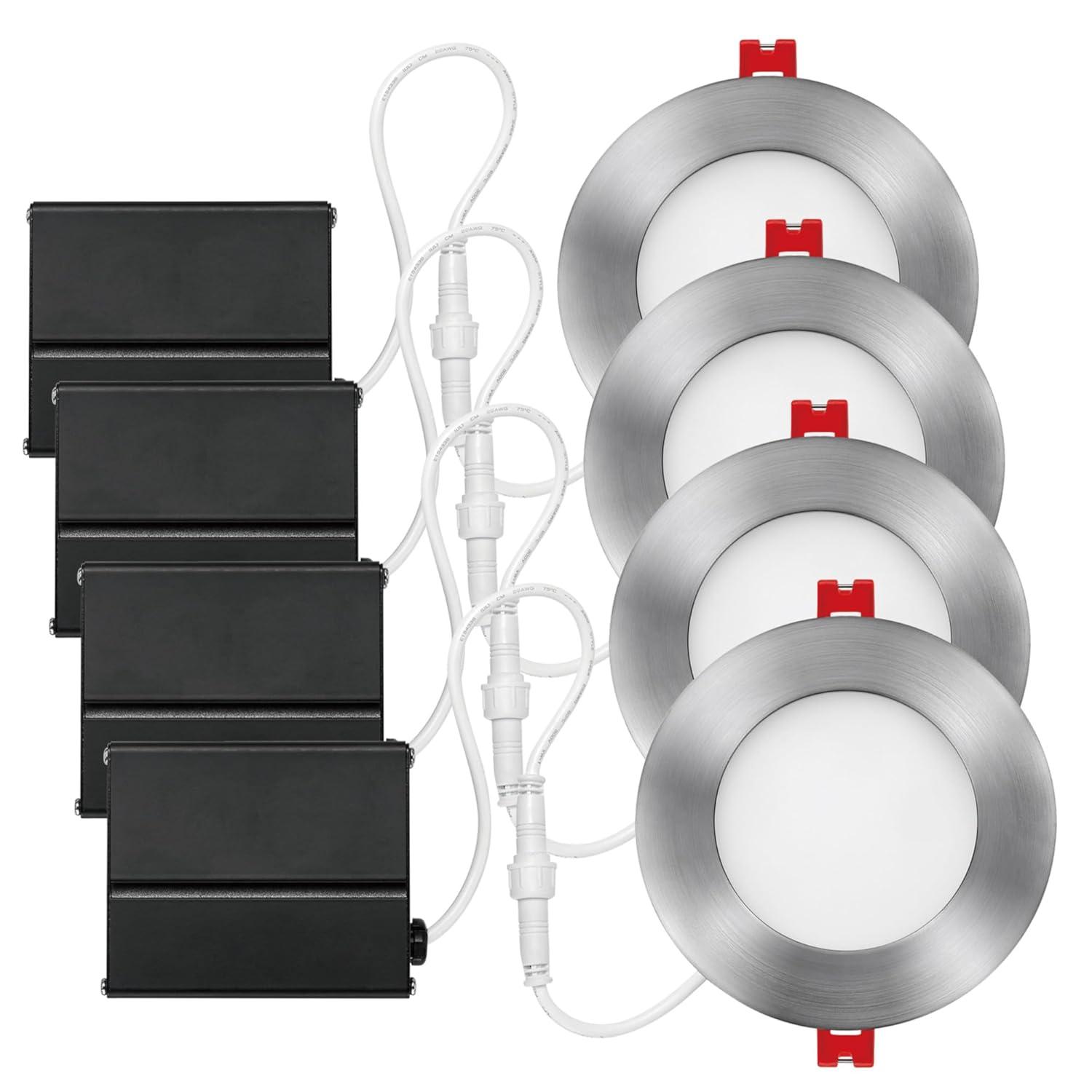 Slimline 4'' Dimmable Air-Tight IC Rated Recessed Lighting Kit