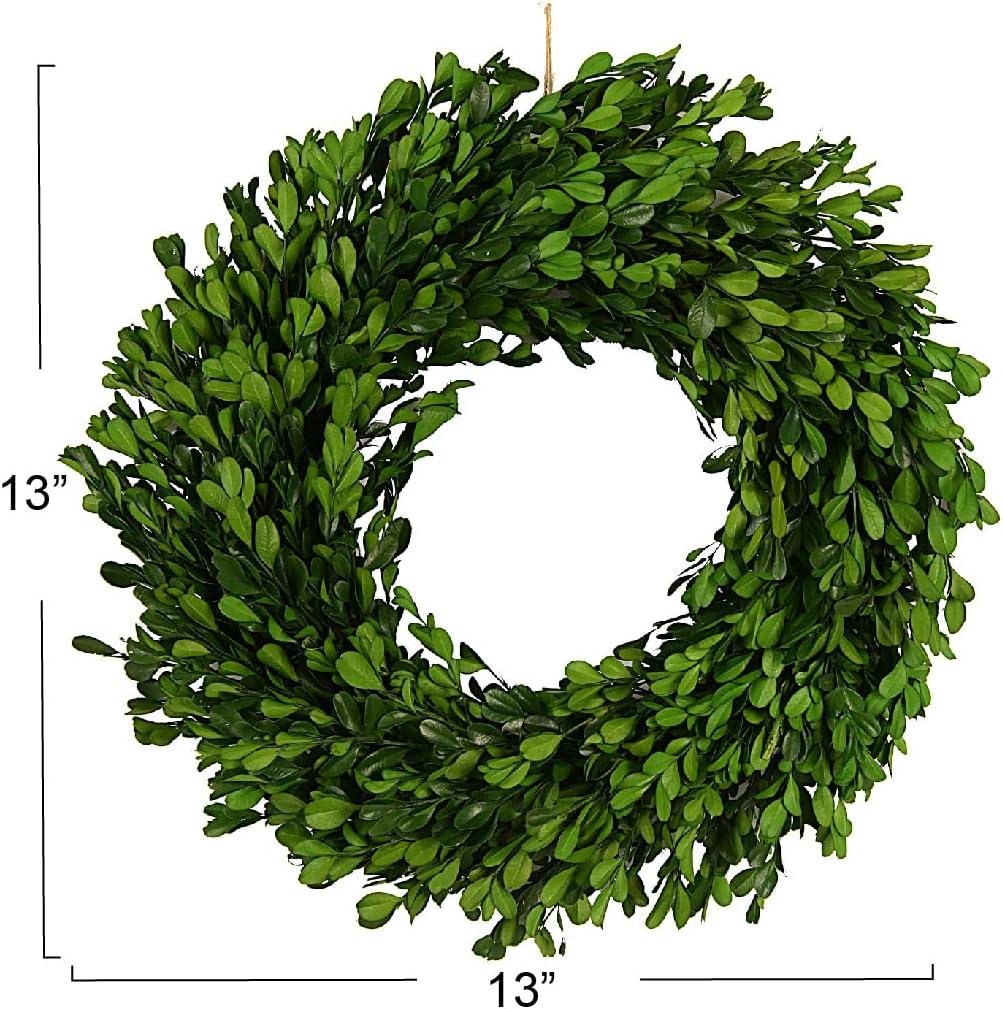 Green Artificial Boxwood 13'' Outdoor Wreath